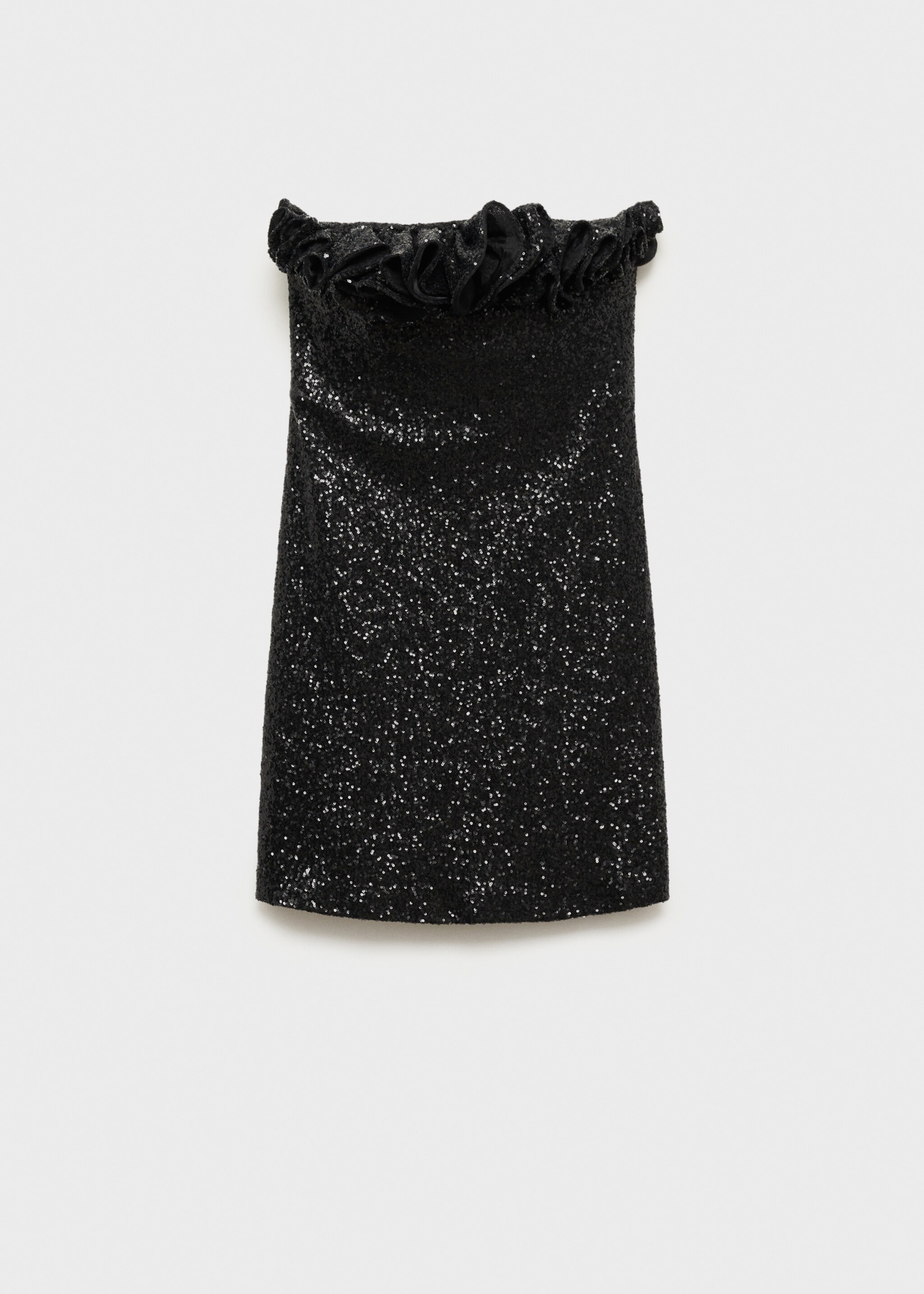 Sequin embellishment ruffle dress - Article without model, Black. Ref: 87000361-00.