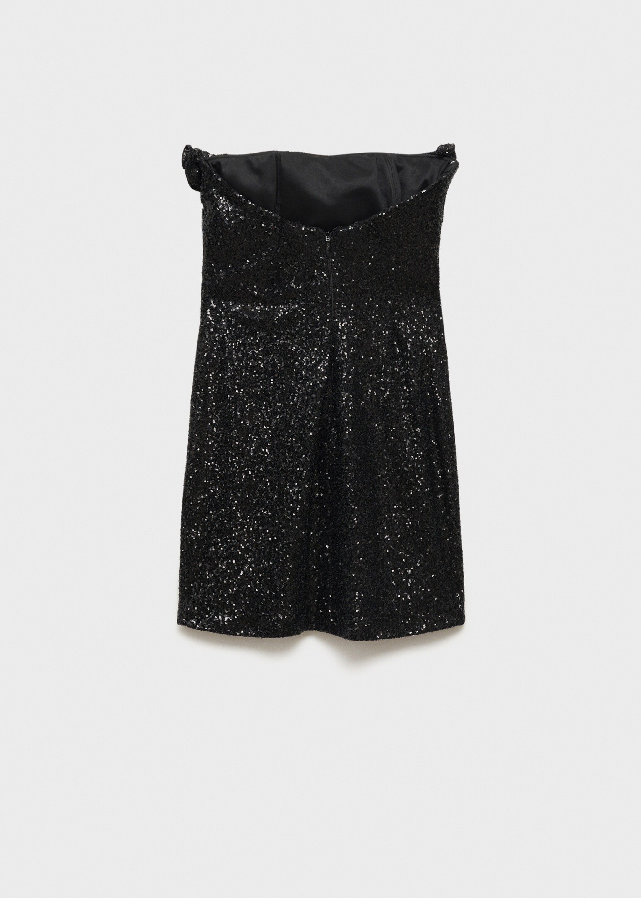 Sequin embellishment ruffle dress - Details of the article 8, Black. Ref: 87000361-00.