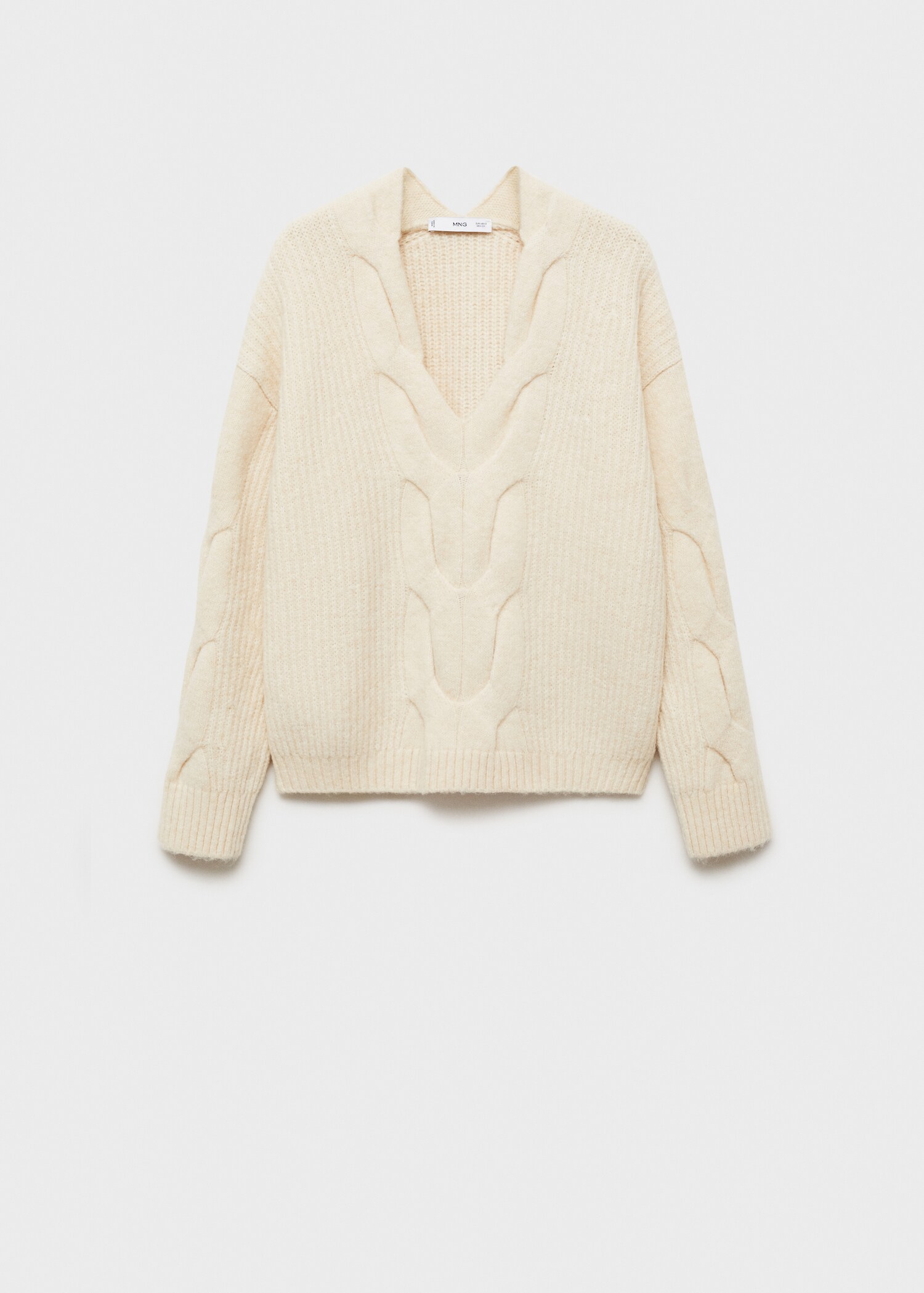 V-neck braided sweater - Article without model