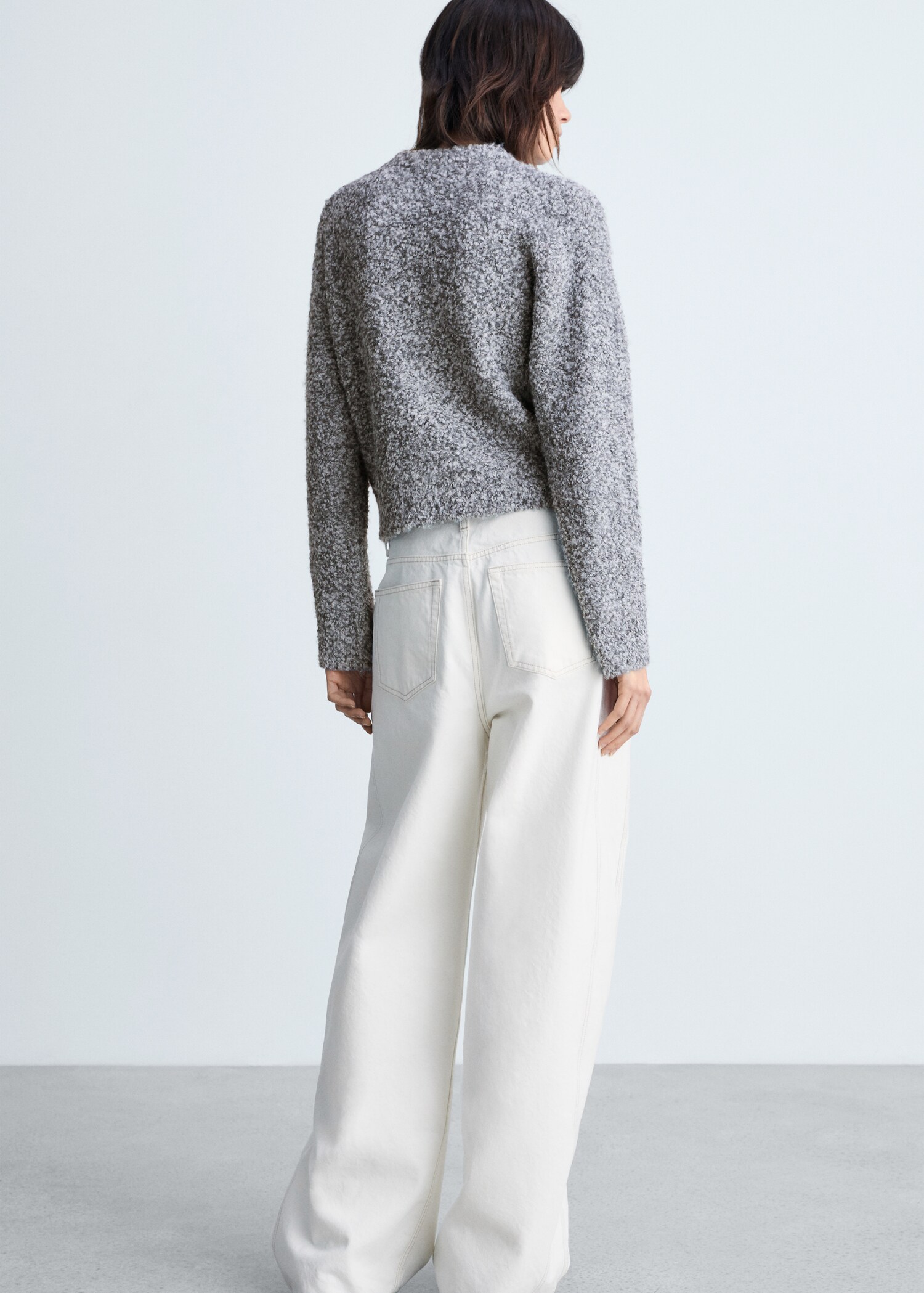 Round-neck bouclé sweater - Reverse of the article