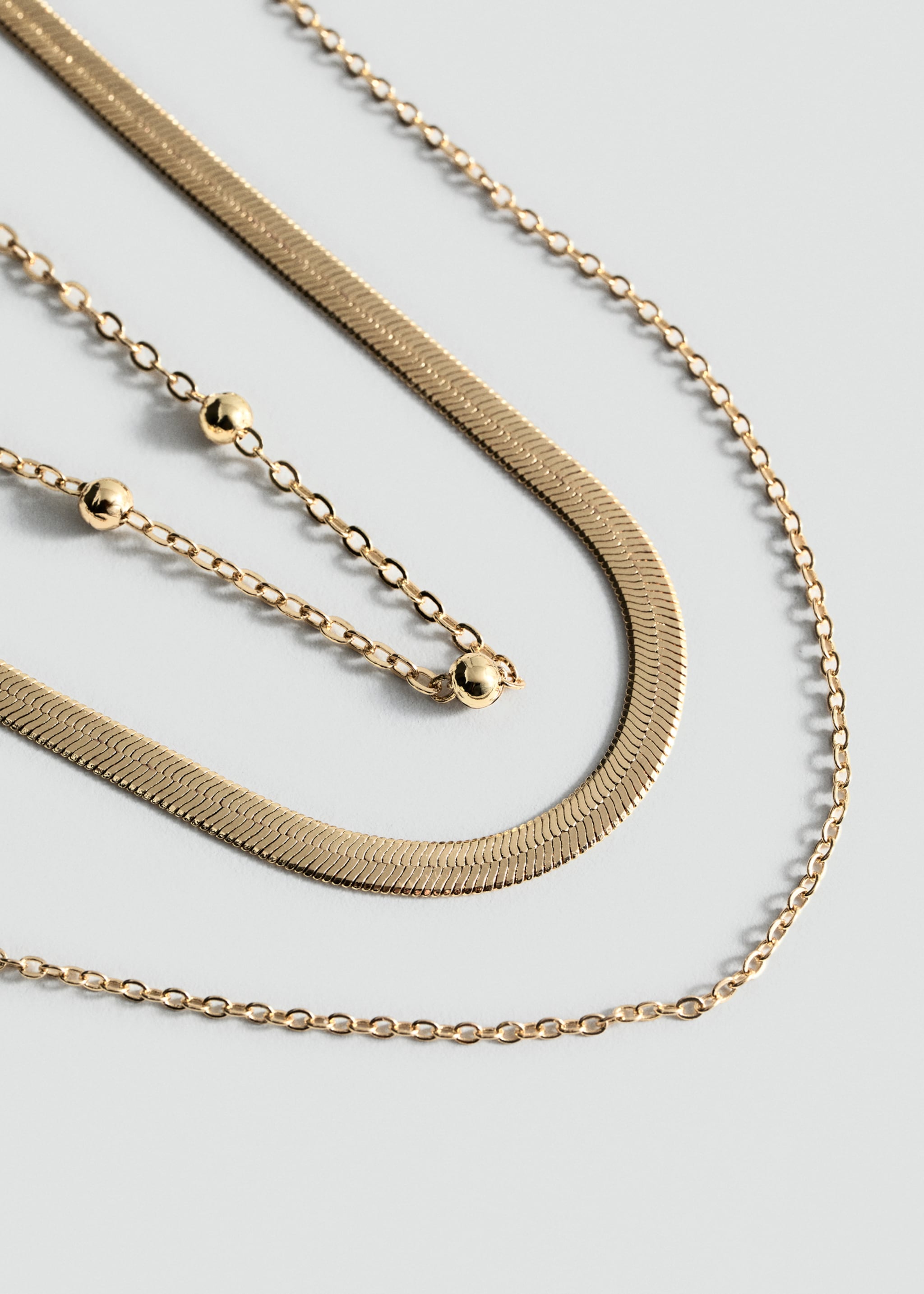Long triple necklace - Medium plane