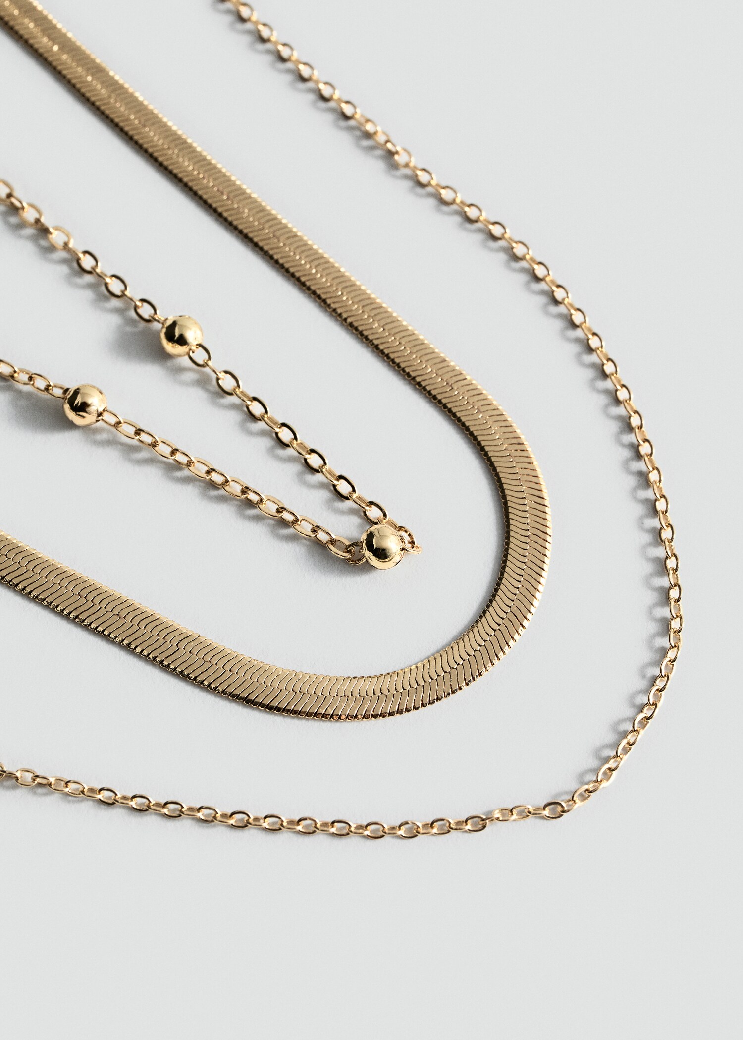 Long triple necklace - Medium plane