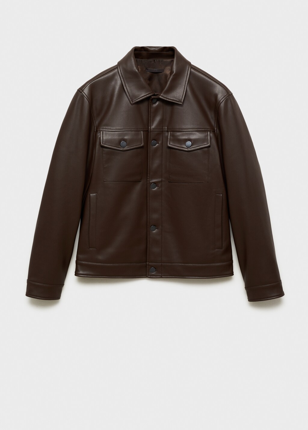 Leather-effect jacket with pockets - Men | MANGO USA Leather-effect jacket with pockets - Men | MANGO USA