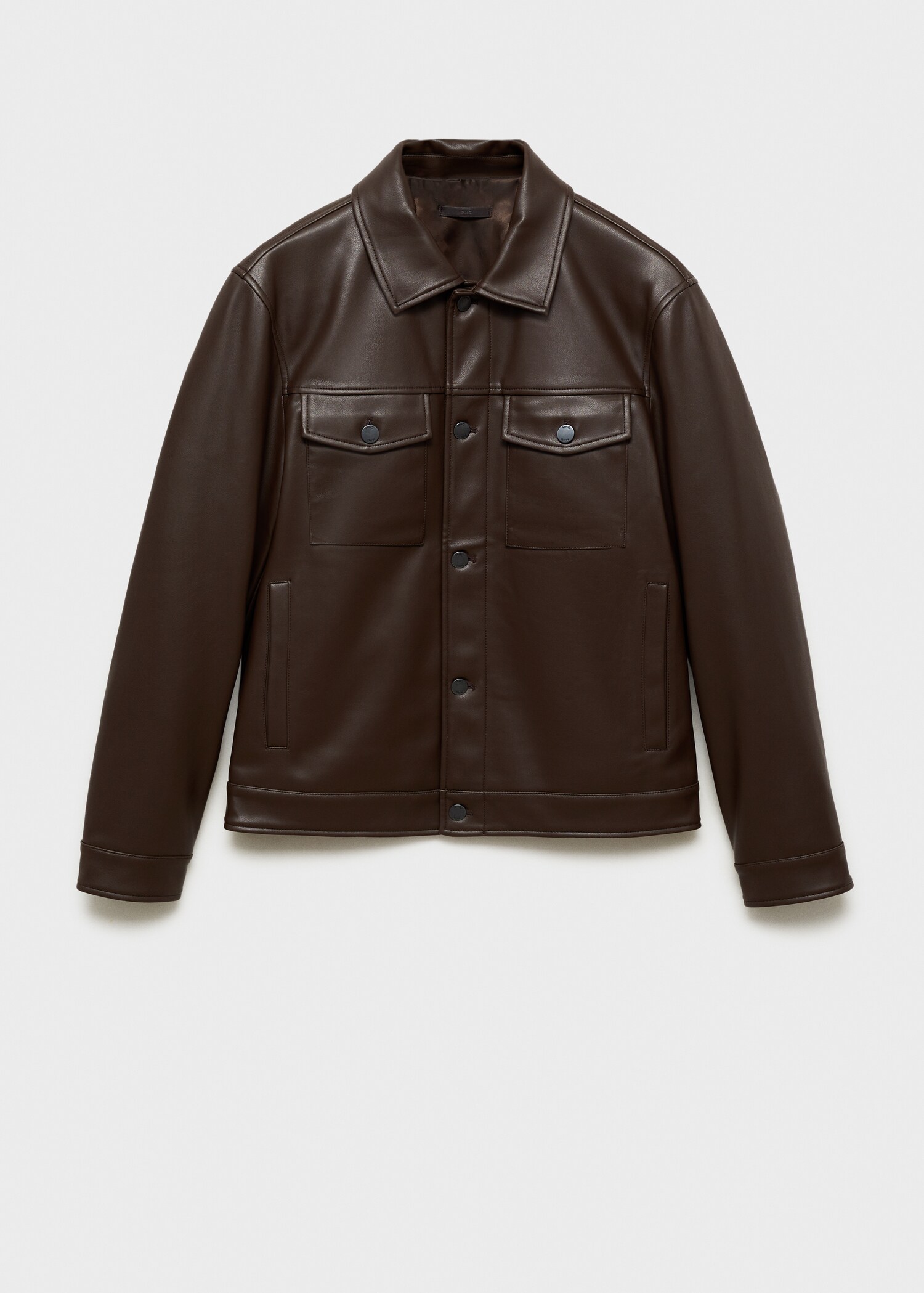 Leather-effect jacket with pockets - Article without model