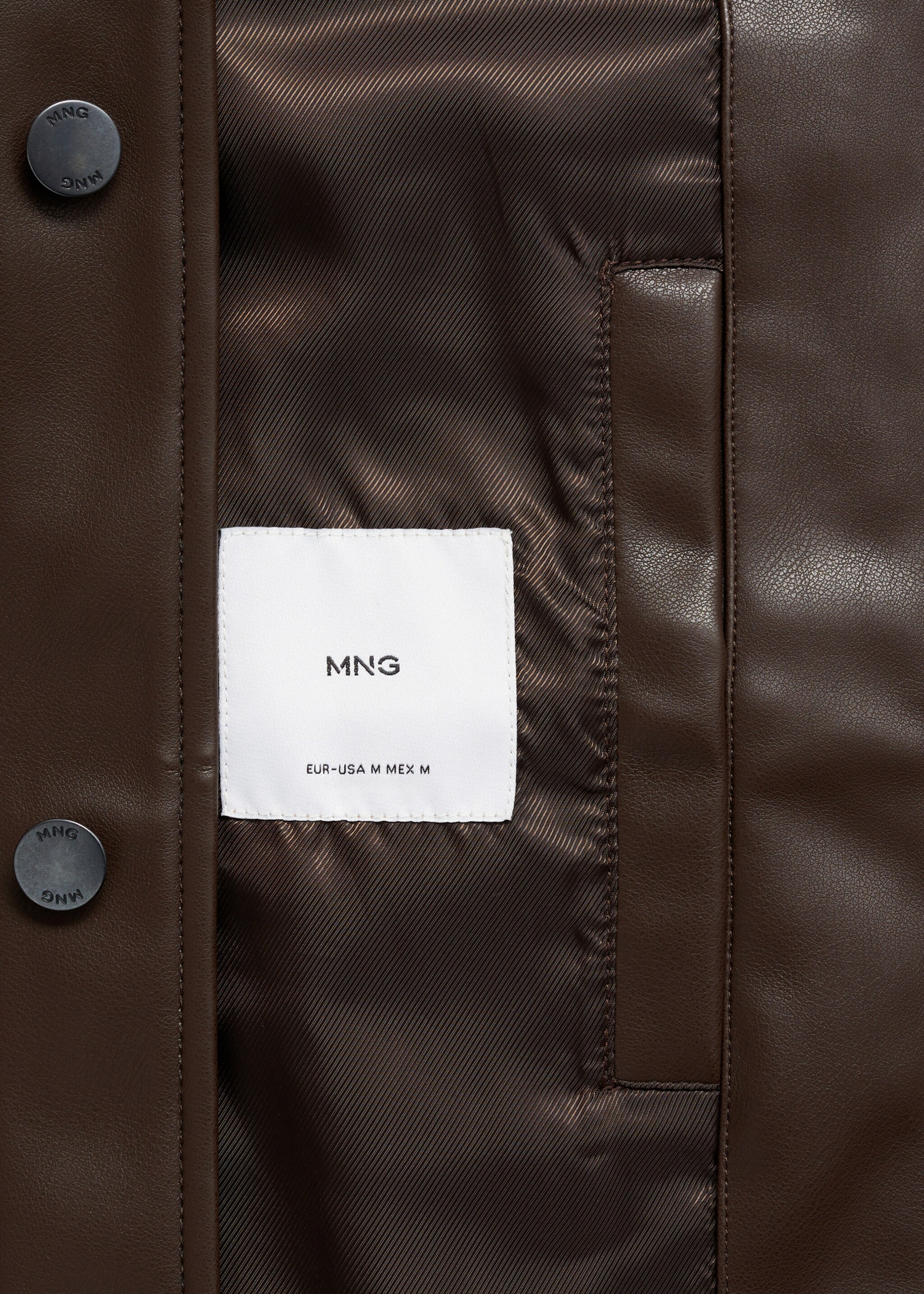 Leather-effect jacket with pockets - Details of the article 0