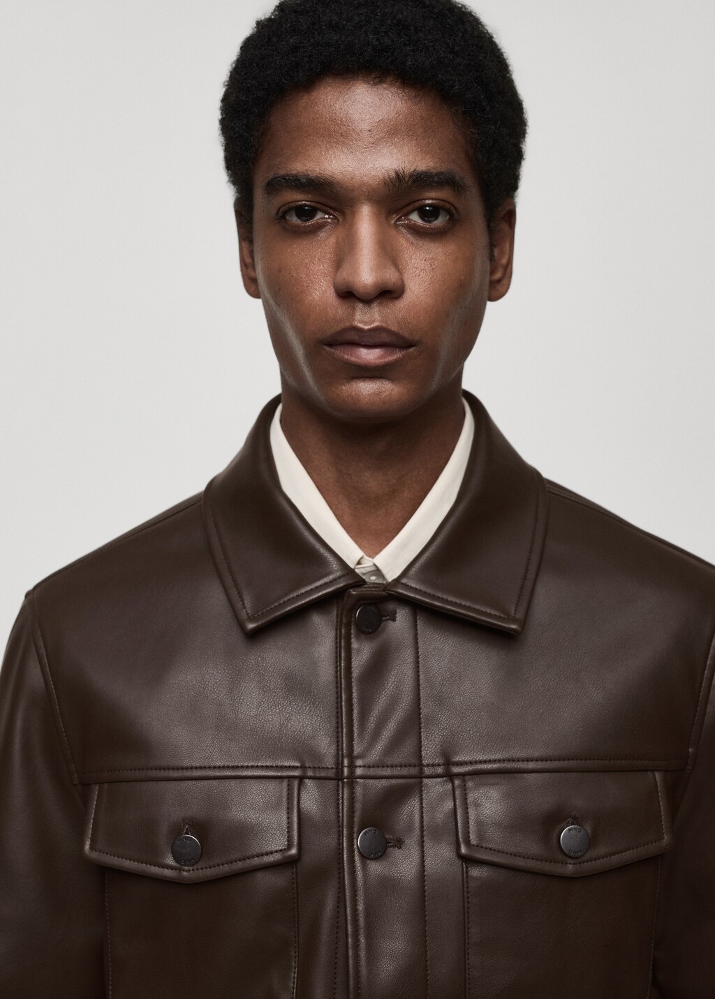 Leather-effect jacket with pockets - Men | MANGO USA Leather-effect jacket with pockets - Men | MANGO USA