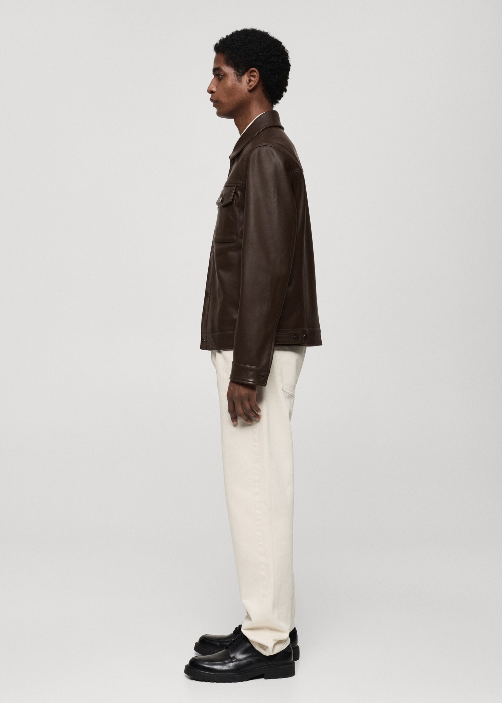 Leather-effect jacket with pockets - Details of the article 2