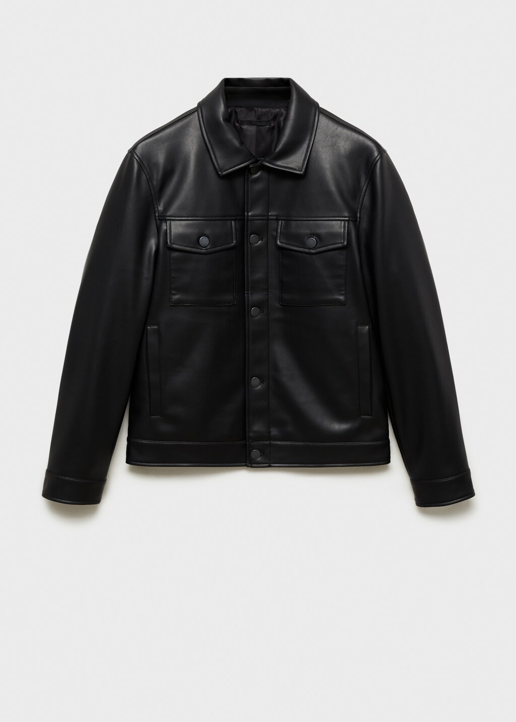Leather-effect jacket with pockets - Men | MANGO Netherlands Leather-effect jacket with pockets - Men | MANGO Netherlands