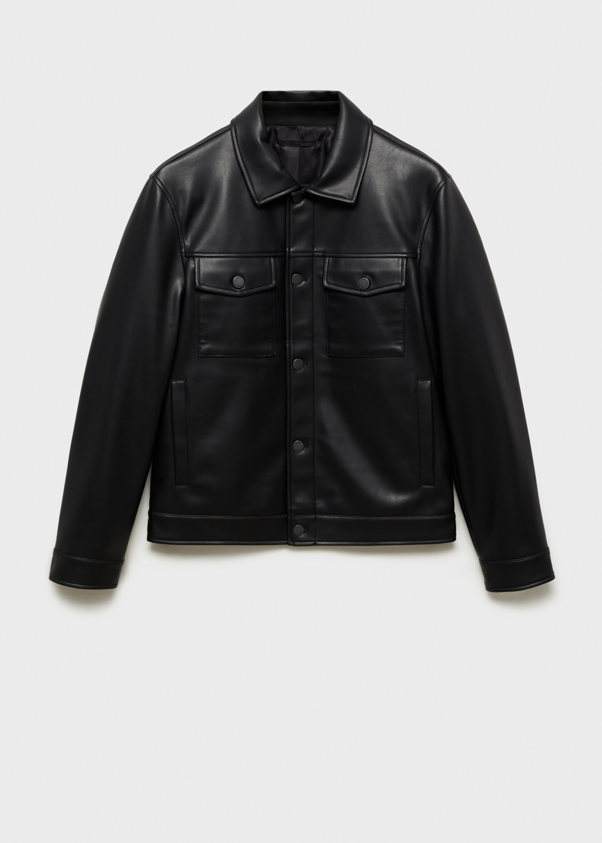 Leather-effect jacket with pockets - Article without model