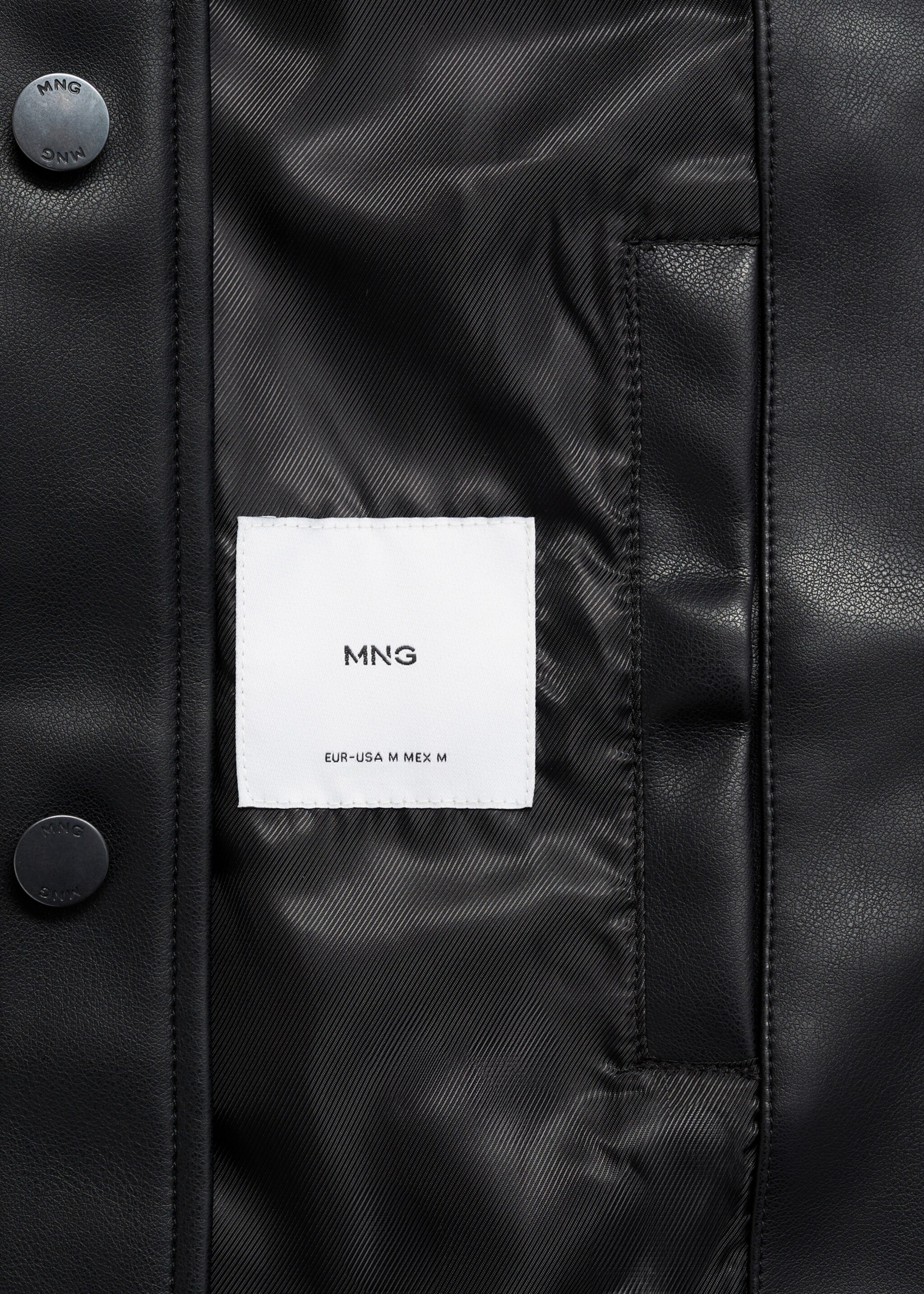 Leather-effect jacket with pockets - Details of the article 0