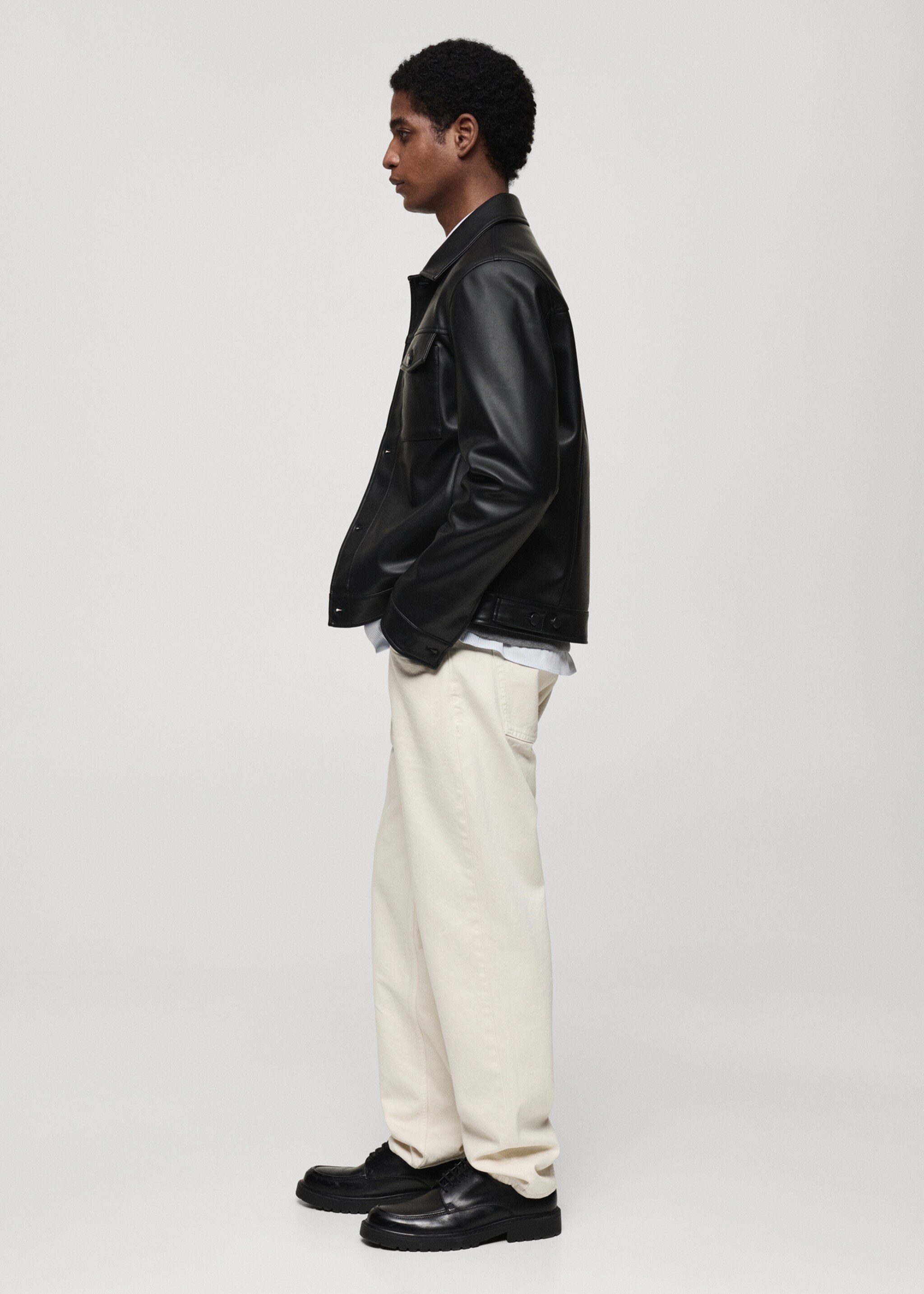 Leather-effect jacket with pockets - Details of the article 2
