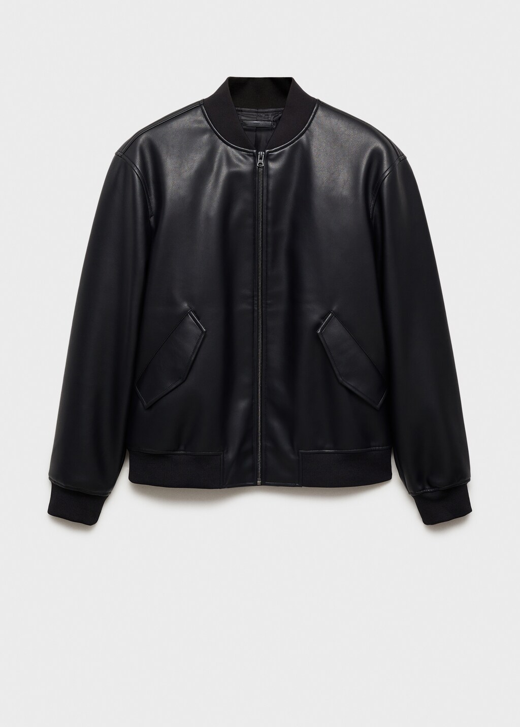 Leather-effect bomber jacket - Men | MANGO USA Leather-effect bomber jacket - Men | MANGO USA