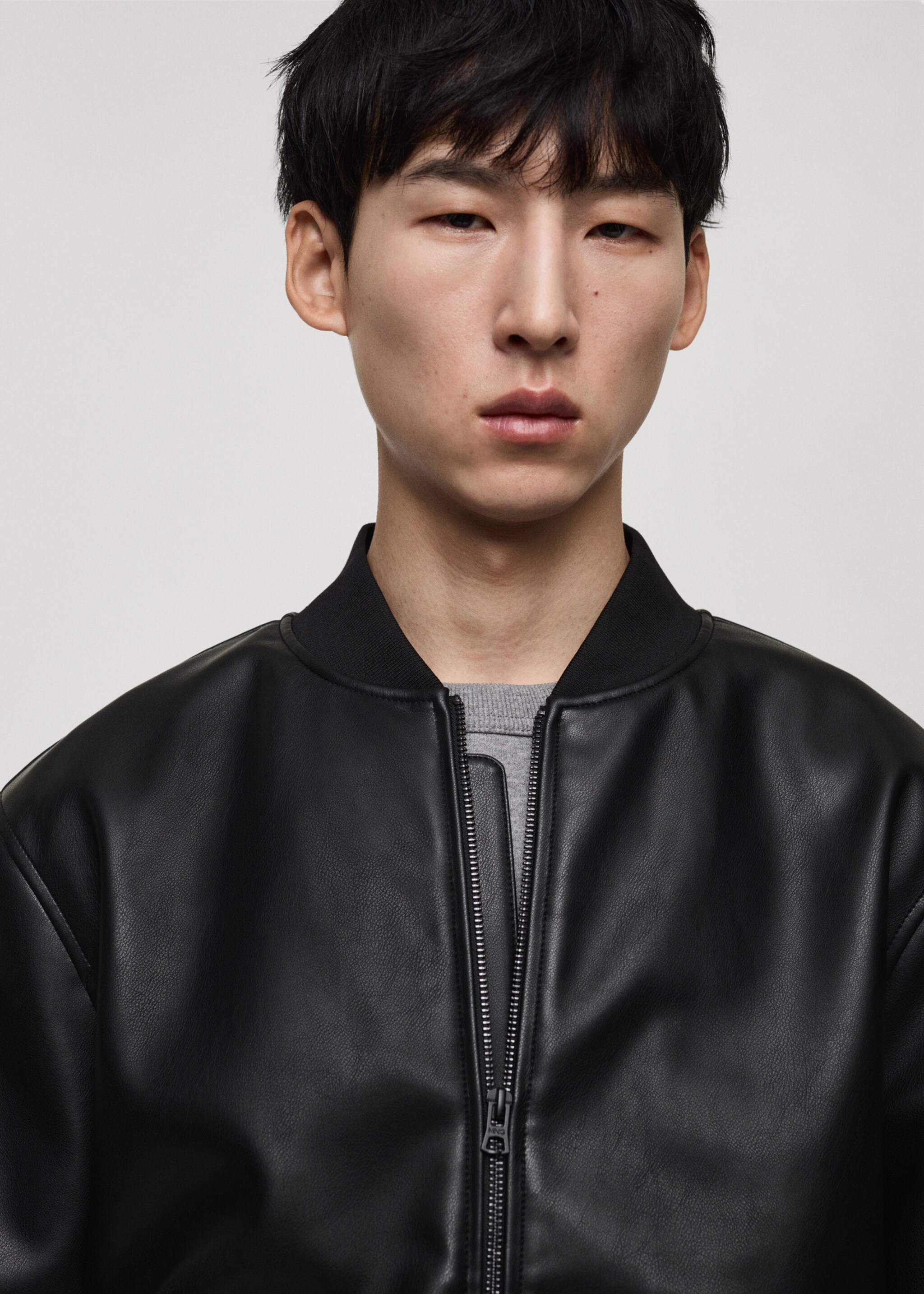 Leather-effect bomber jacket - Details of the article 1