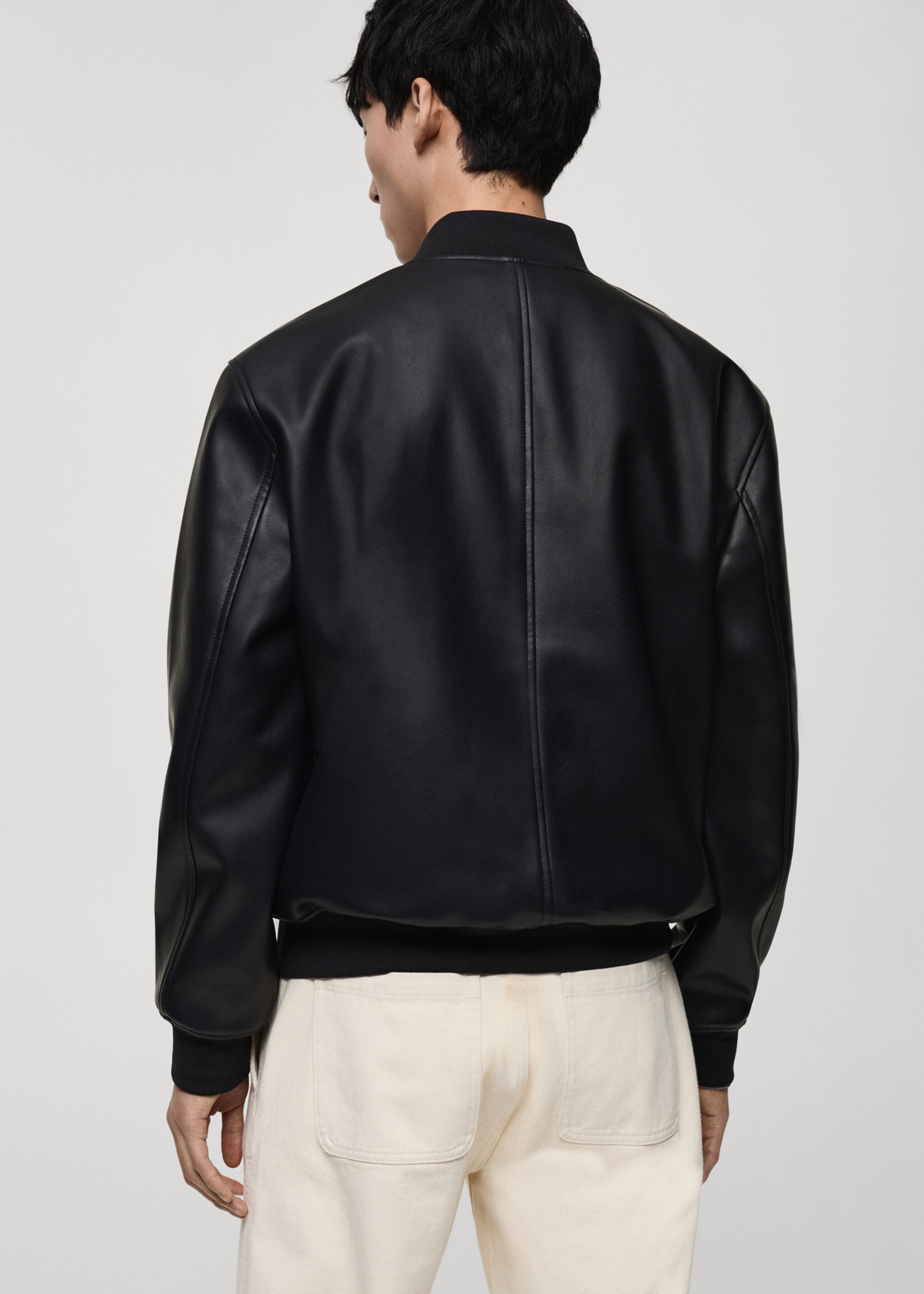 Leather-effect bomber jacket - Reverse of the article
