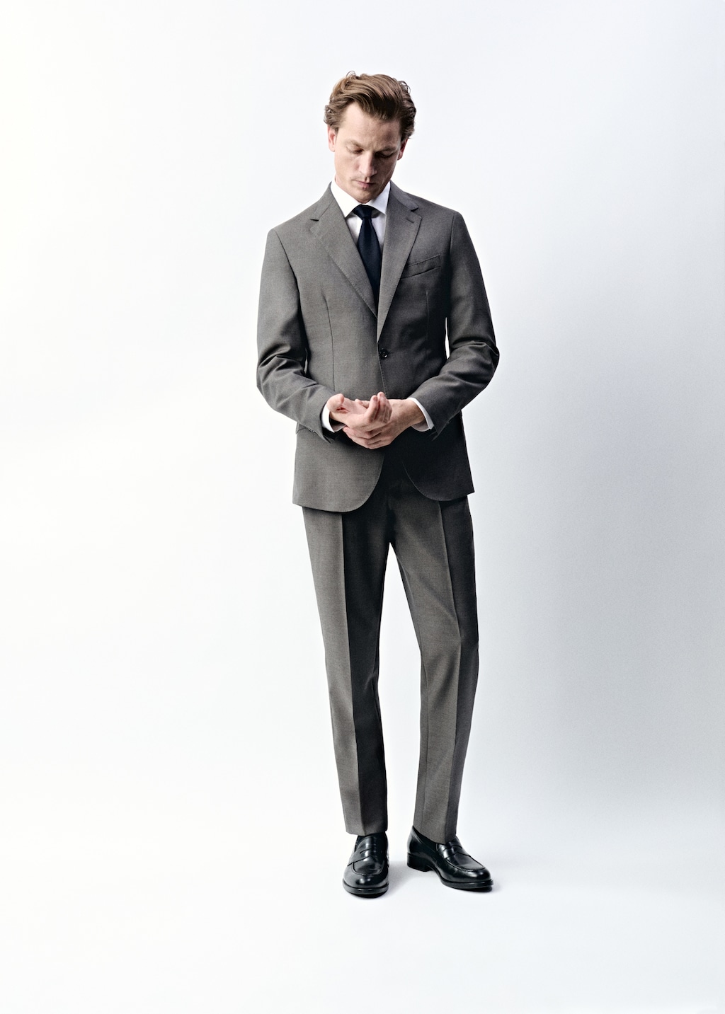 Wool Super100's Twill Slacks | OVY