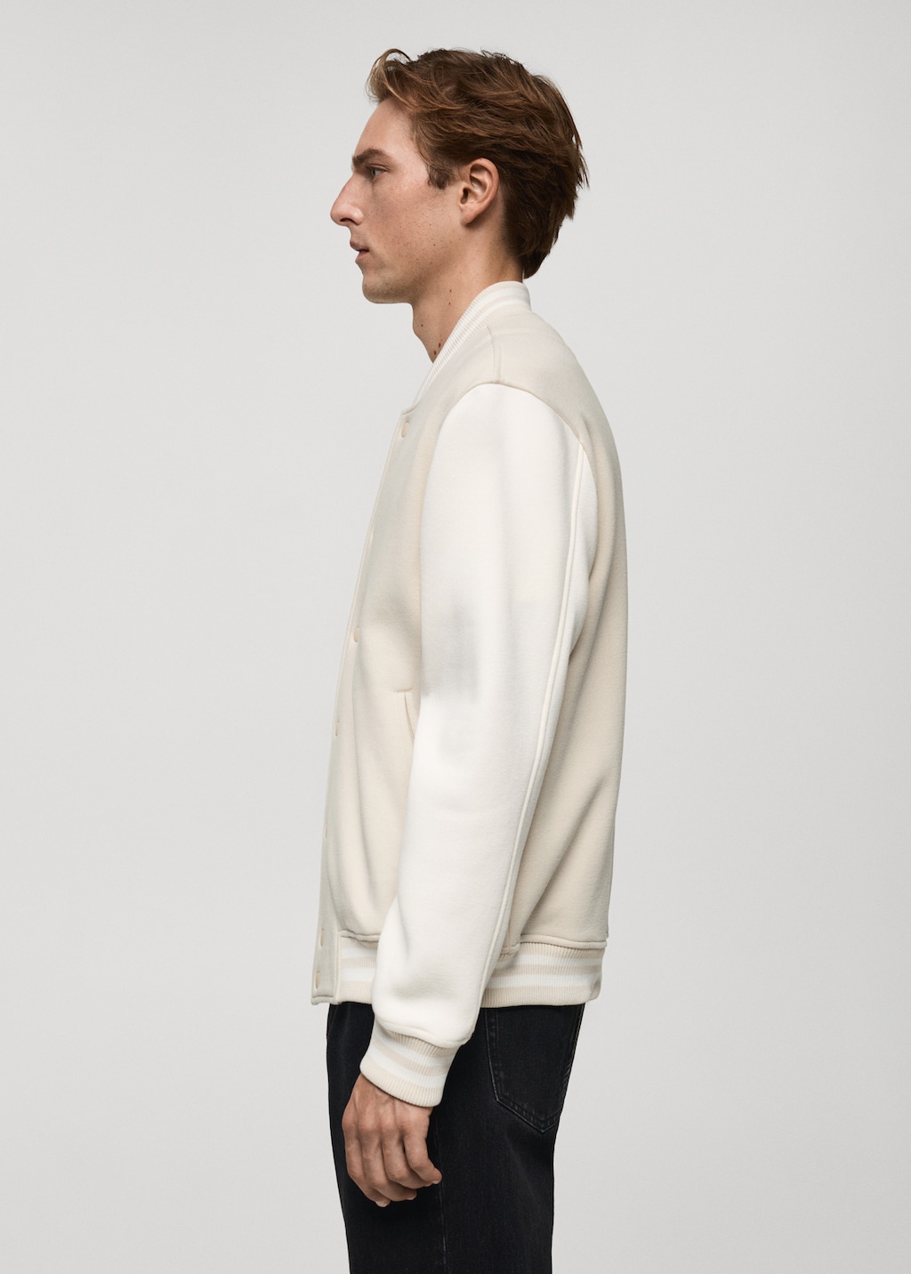 Contrasting cotton bomber jacket - Men | MANGO Canada