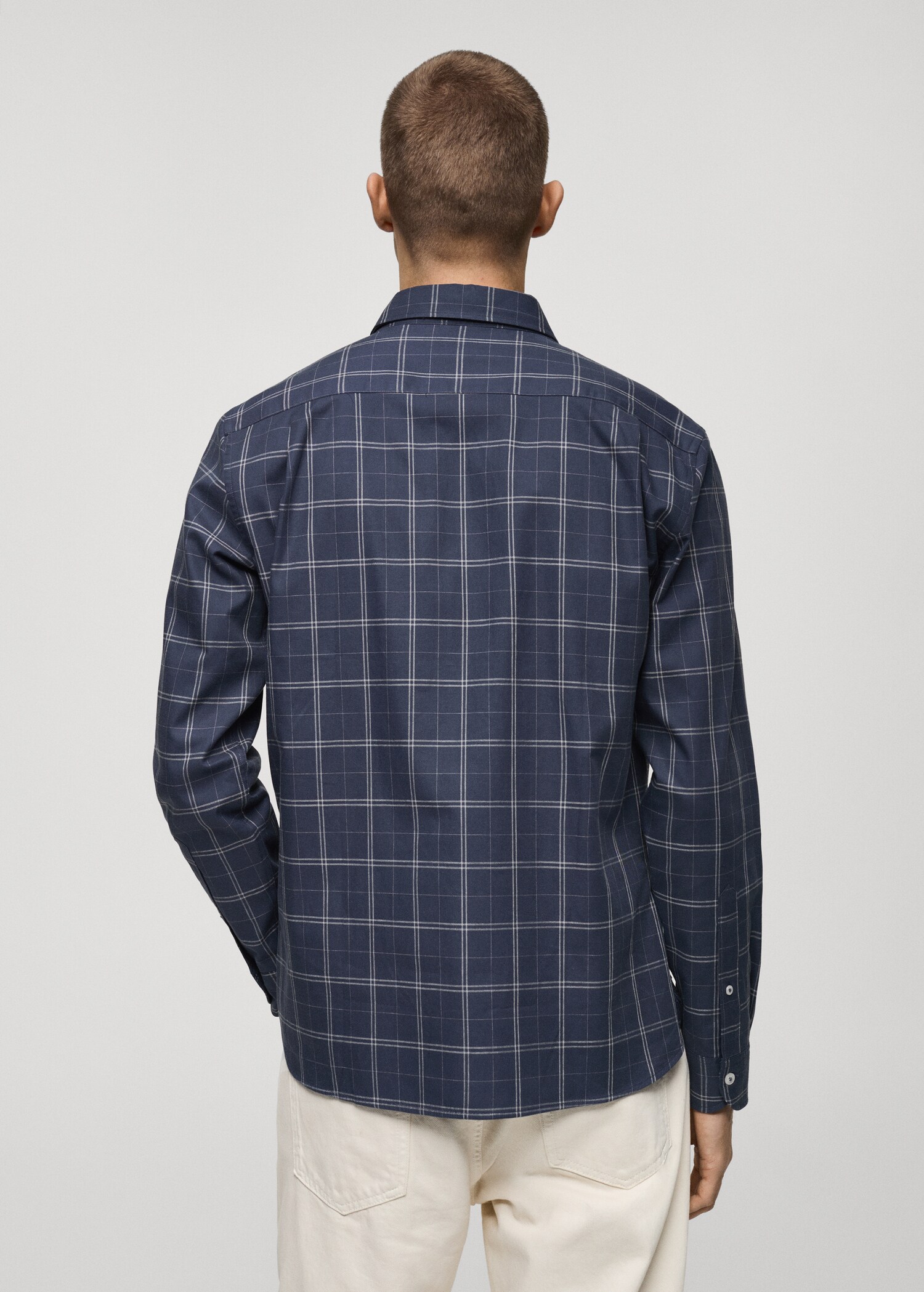 Camisa regular fit algodón cuadros - Reverso del artículo