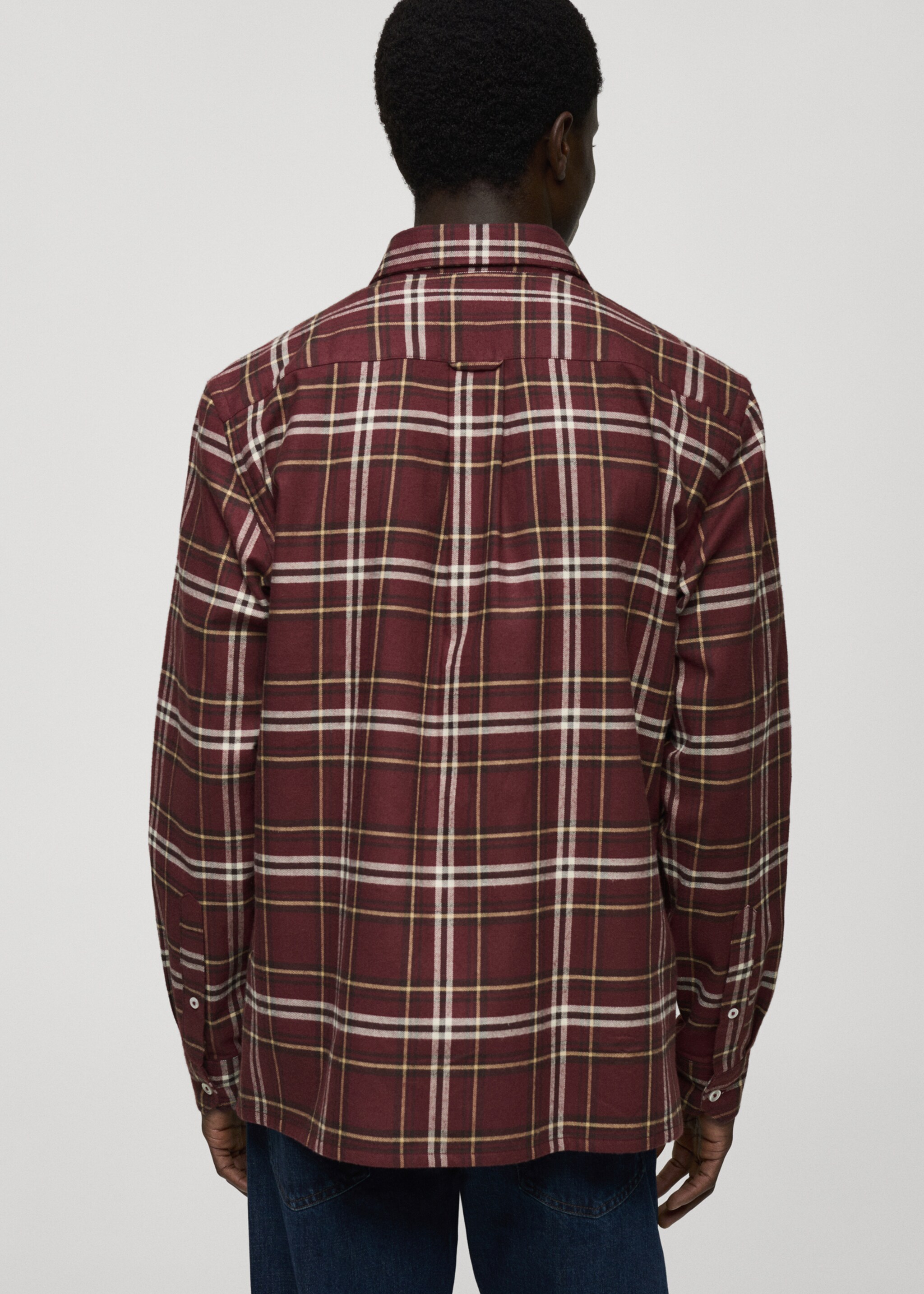Camisa 100% algodón franela cuadros - Reverso del artículo