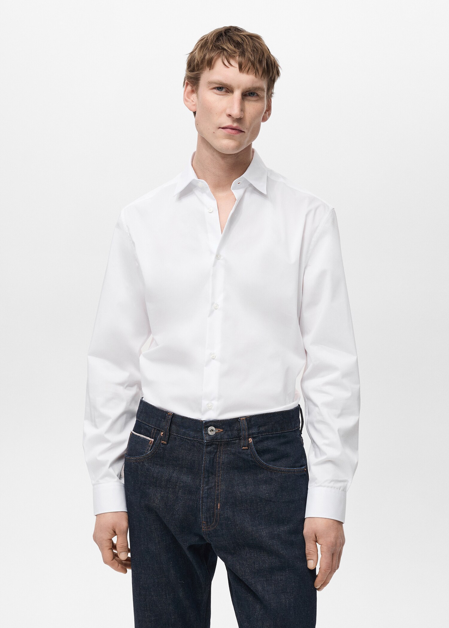 Chemise regular-fit coton stretch - Plan moyen