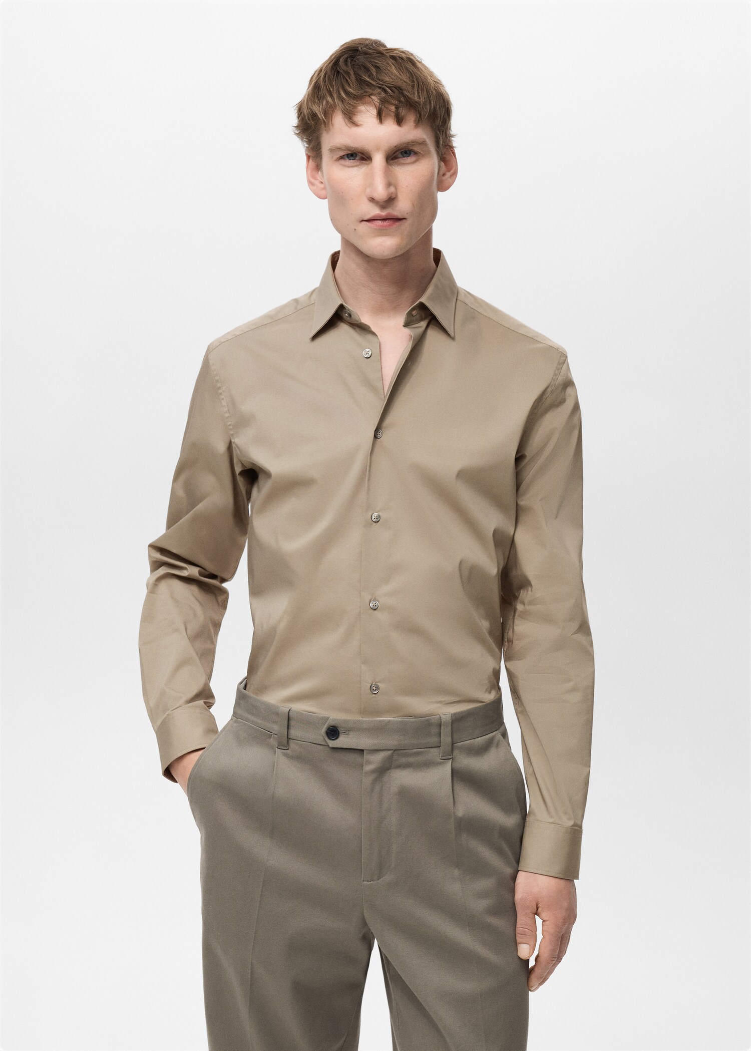 Chemise regular-fit coton stretch - Plan moyen