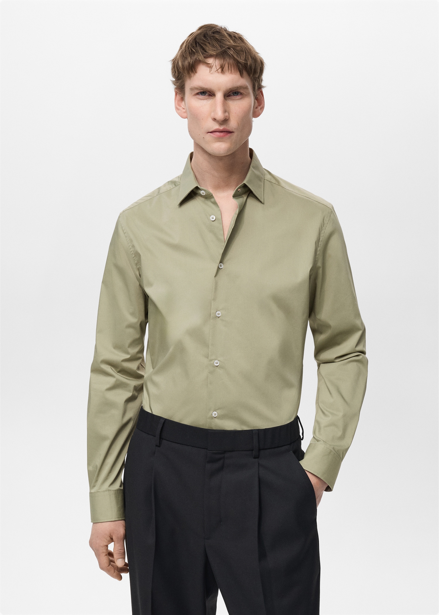 Chemise regular-fit coton stretch - Plan moyen