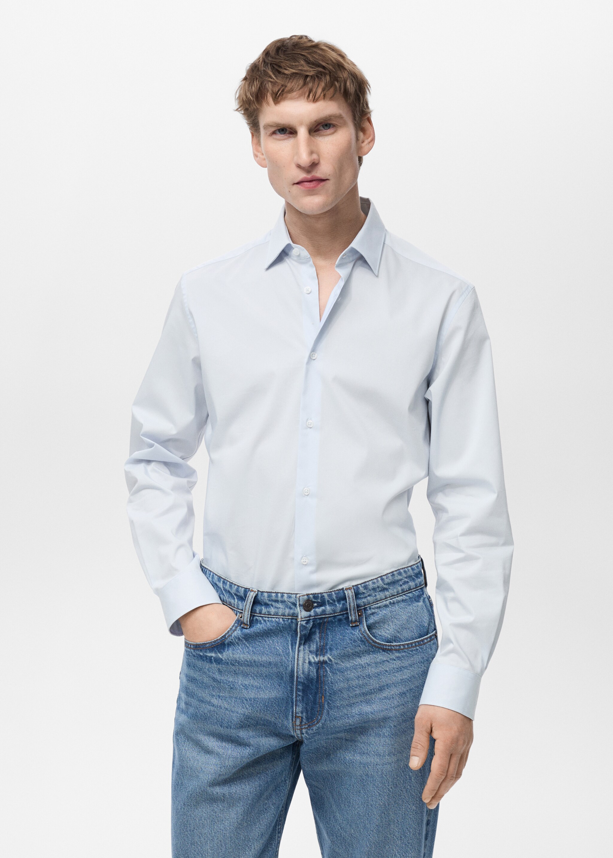 Chemise regular-fit coton stretch - Plan moyen