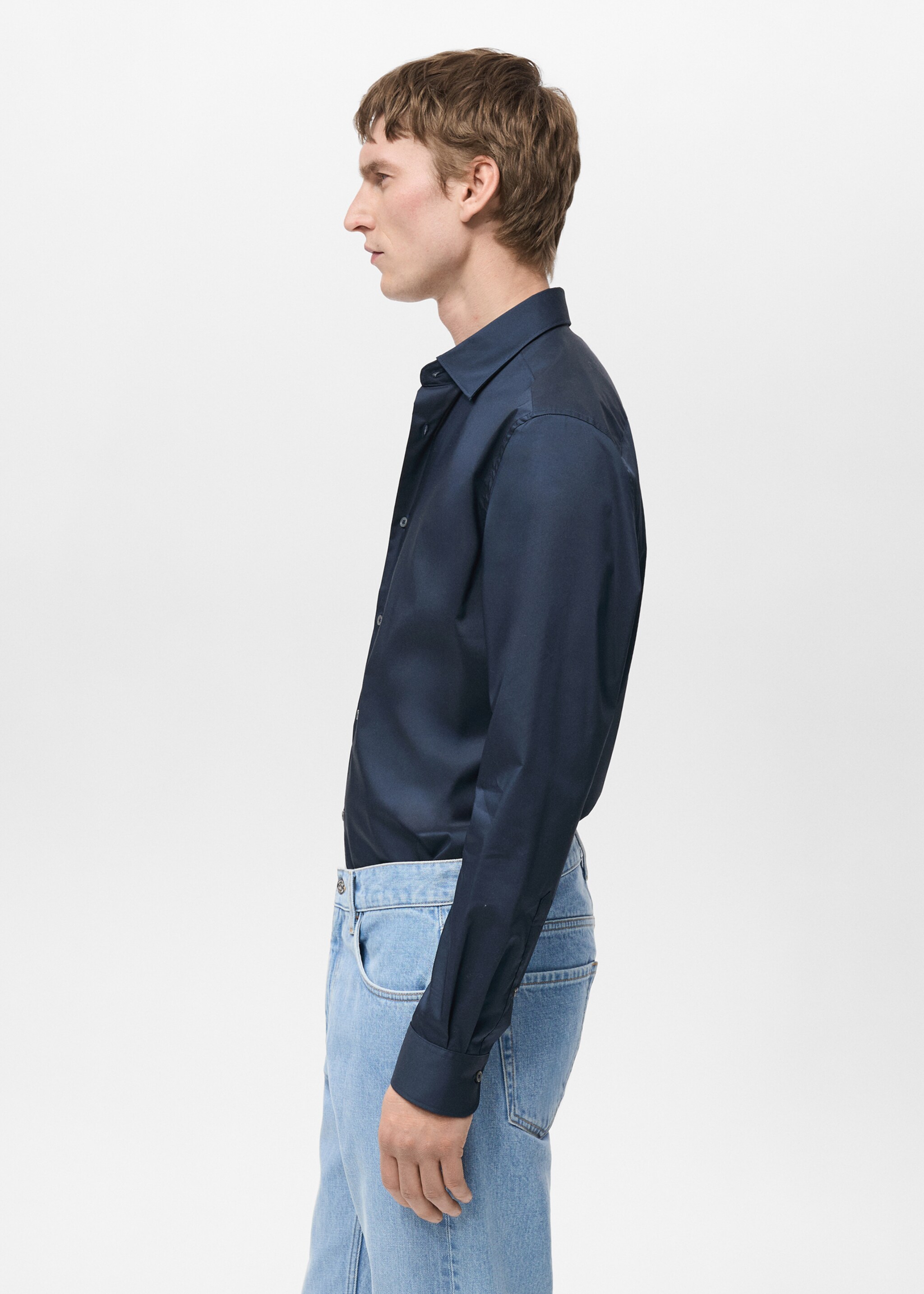 Regular-fit stretch cotton shirt - Details of the article 2