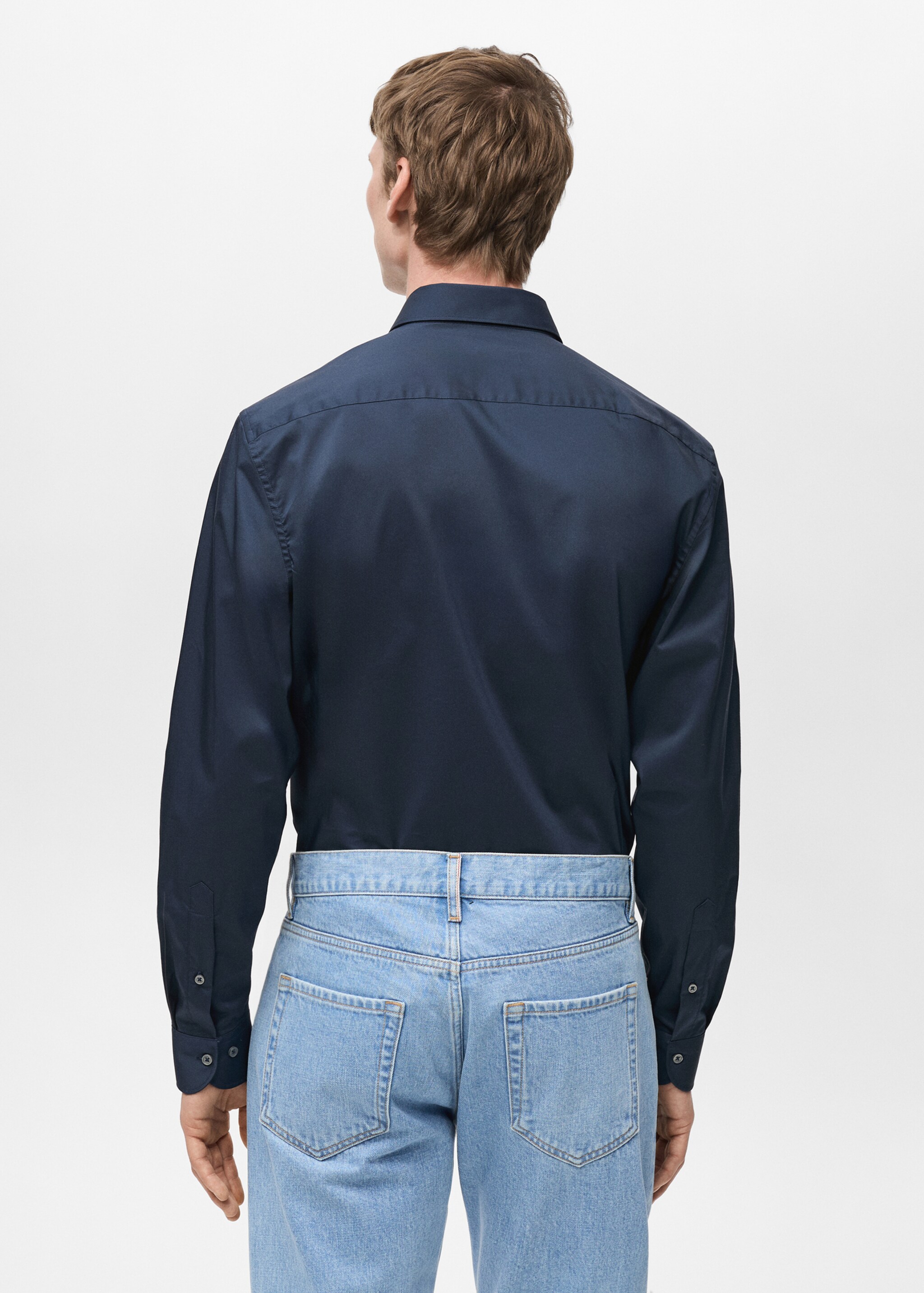 Regular-fit stretch cotton shirt - Reverse of the article