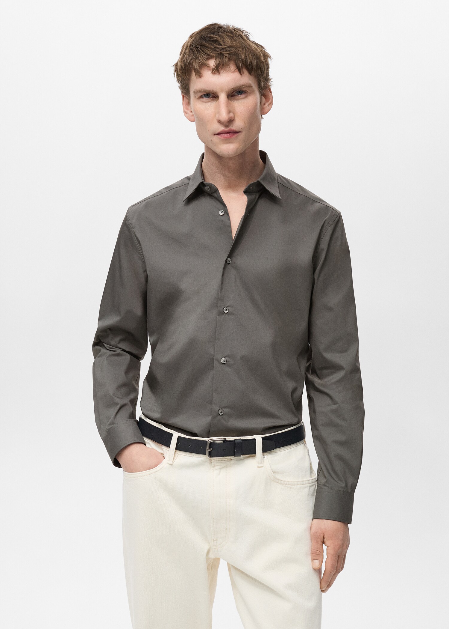 Chemise regular-fit coton stretch - Plan moyen