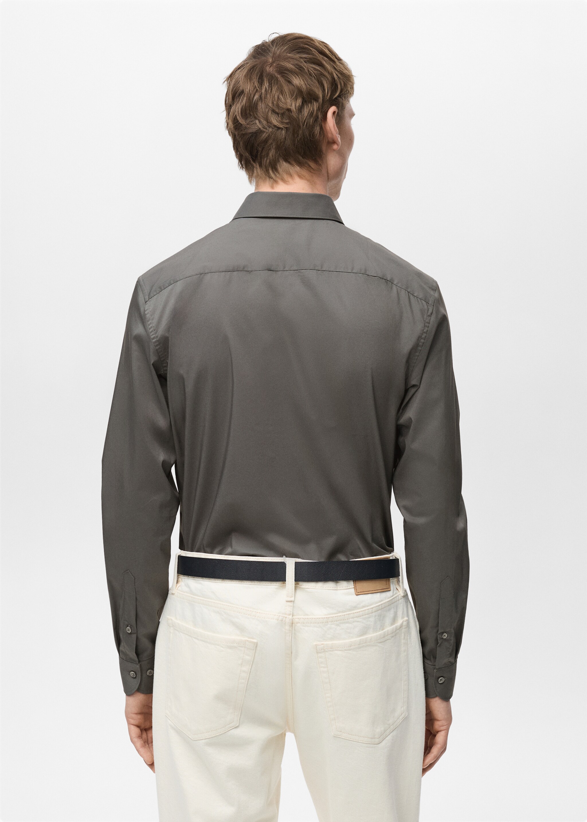 Regular-fit stretch cotton shirt - Reverse of the article