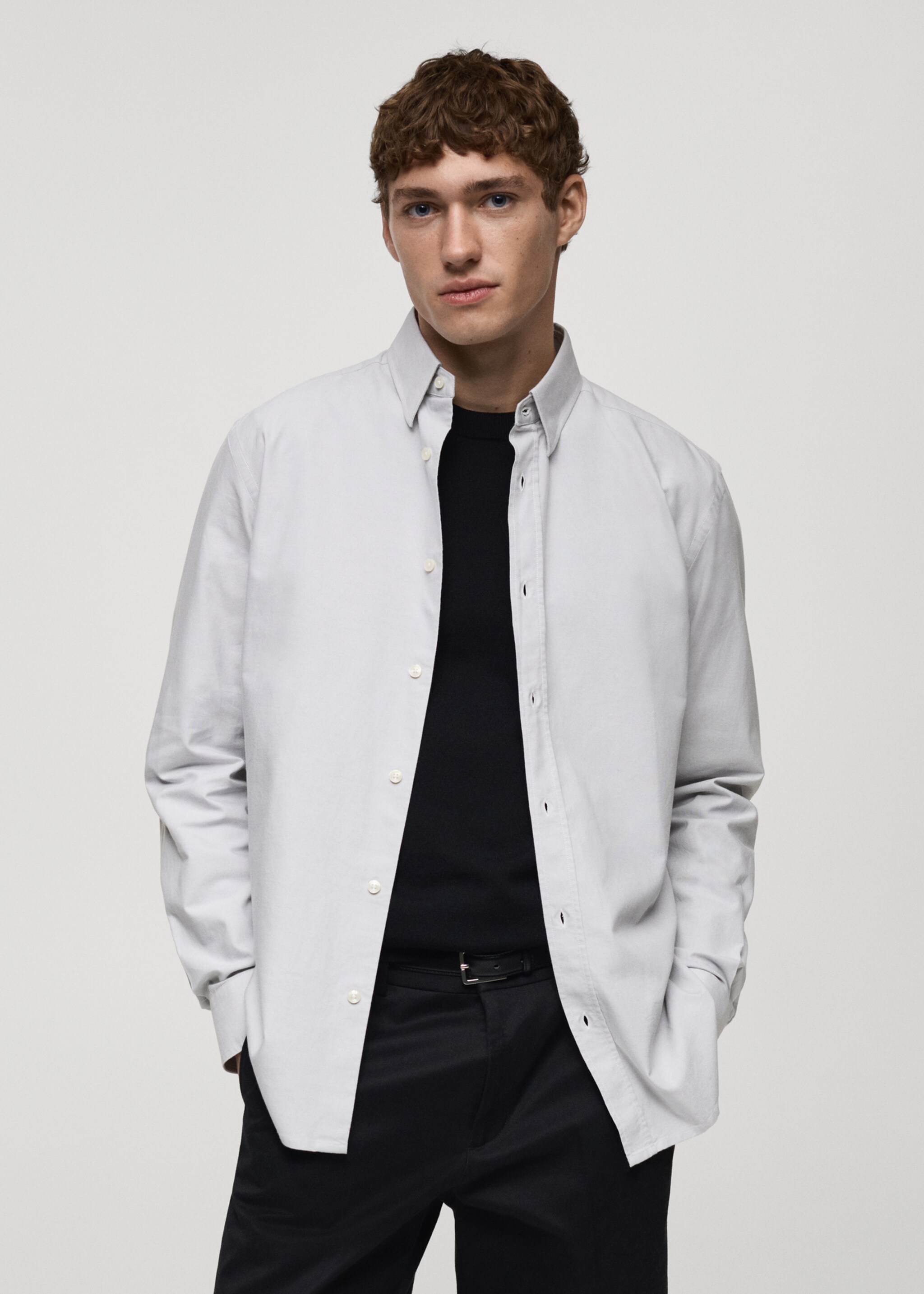 Chemise oxford 100 % coton - Plan moyen