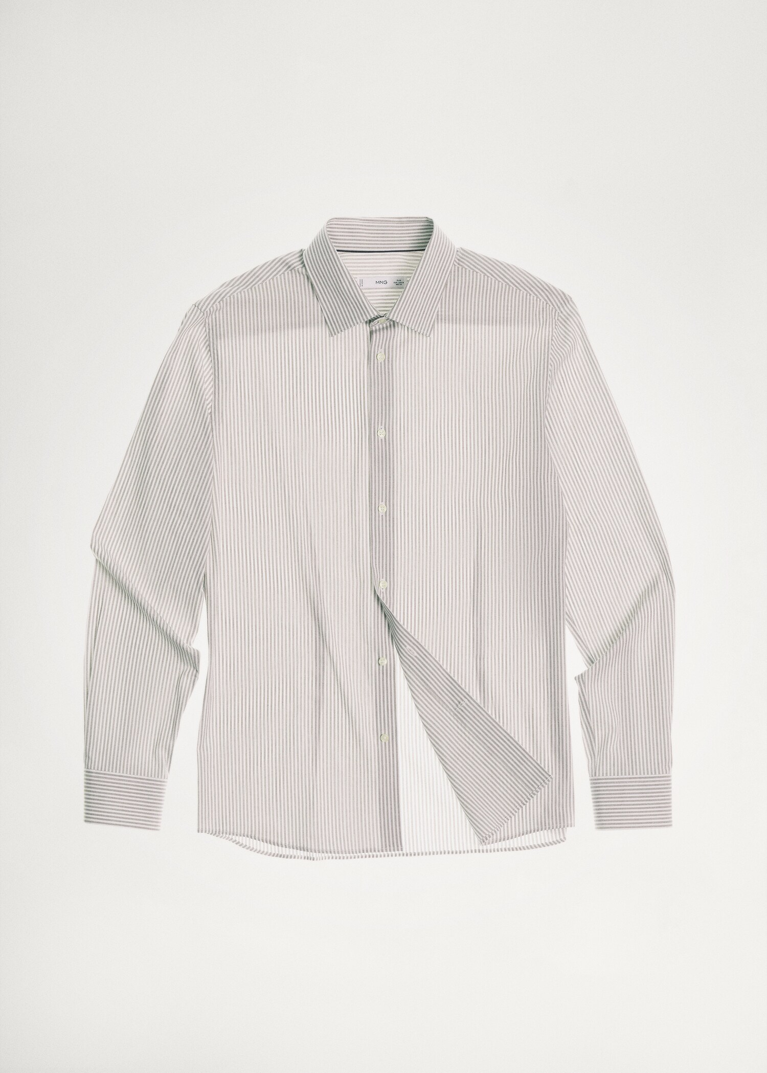Gestreiftes Slim Fit-Hemd aus Baumwolle - Detail des Artikels 5
