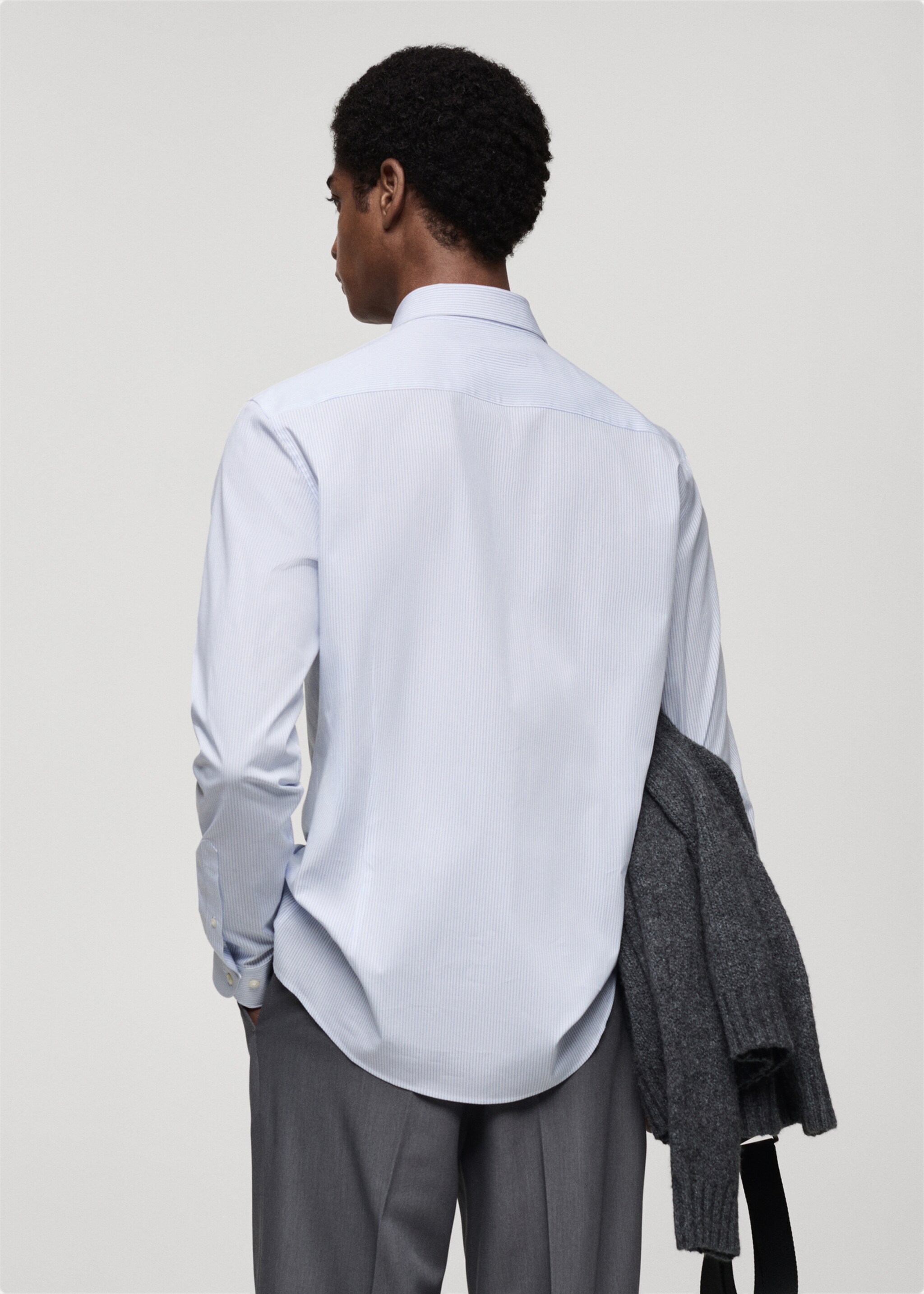 Slim fit striped cotton shirt - Reverse of the article