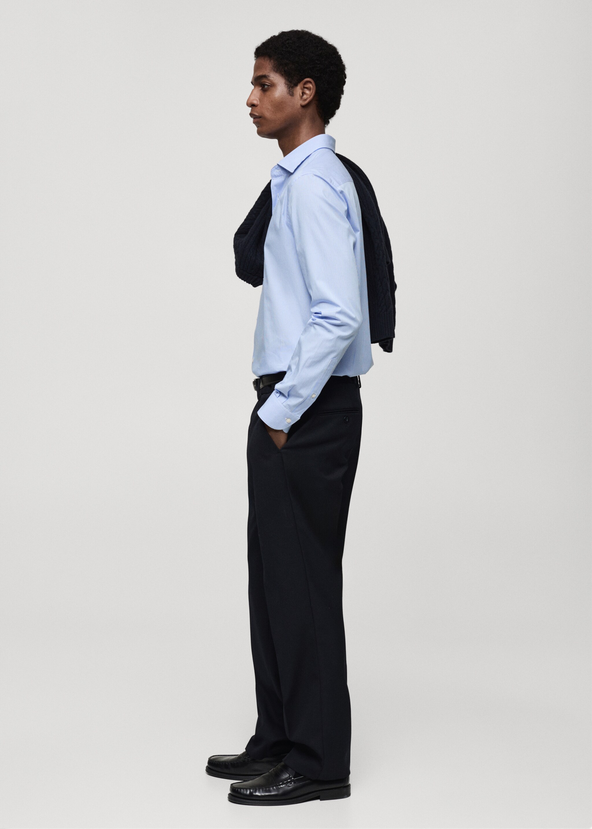 Slim fit striped cotton shirt - Details of the article 2