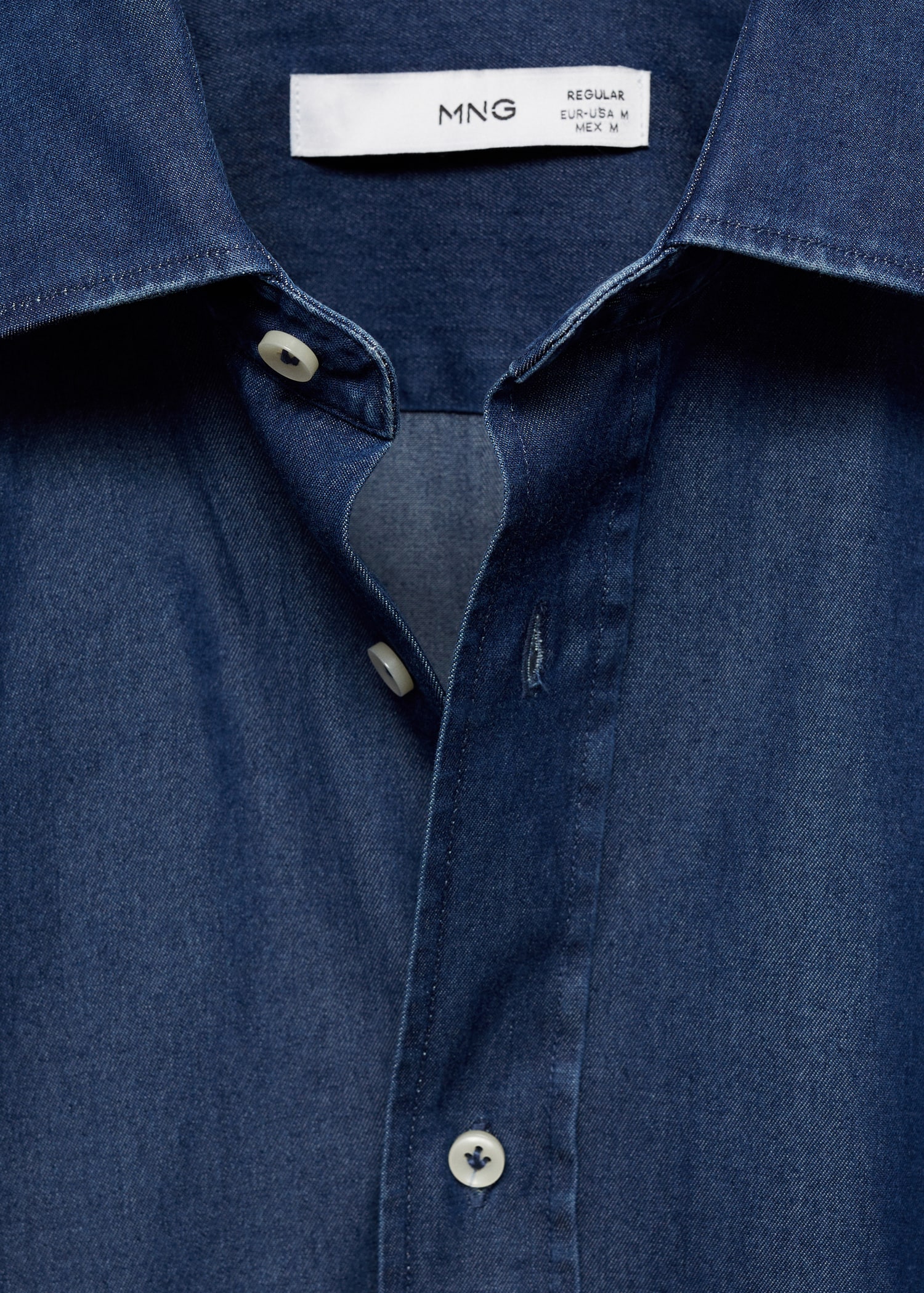 Slim fit cotton chambray shirt - Details of the article 8