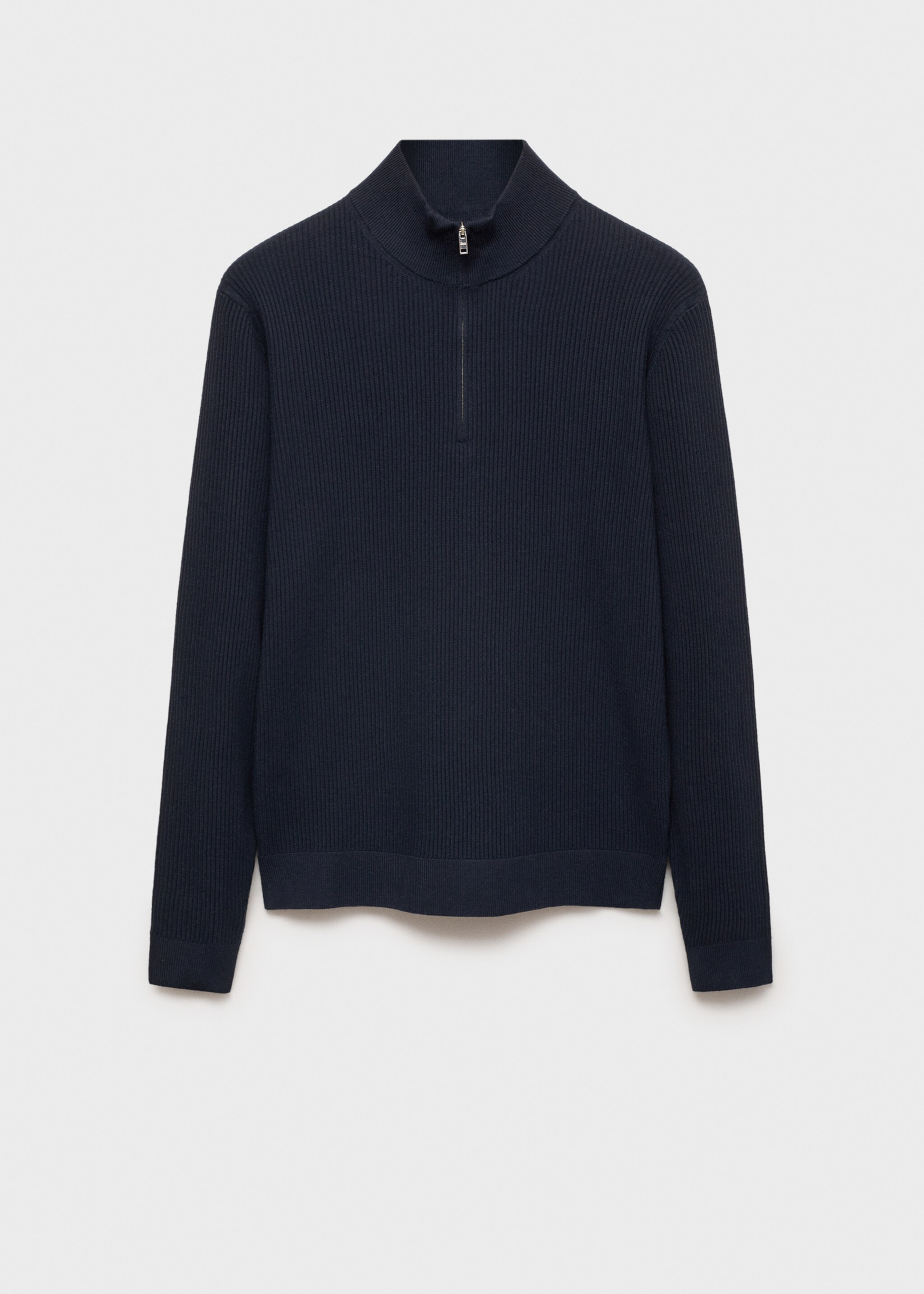 Pull-over maille côtelée col zippé - Article sans modèle