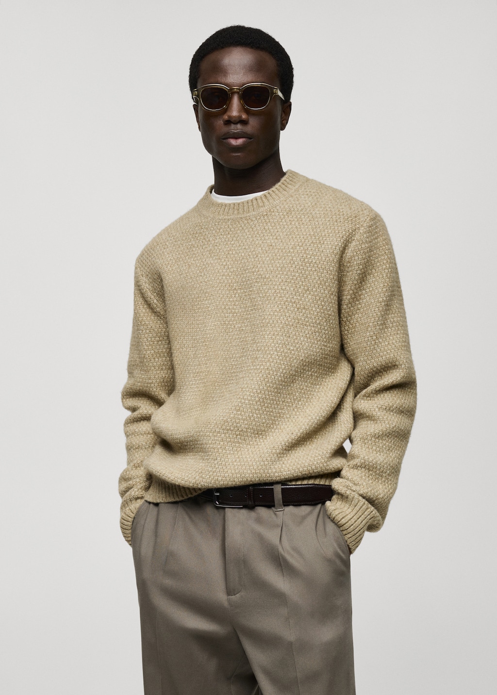 Mango cable knit sweater best sale
