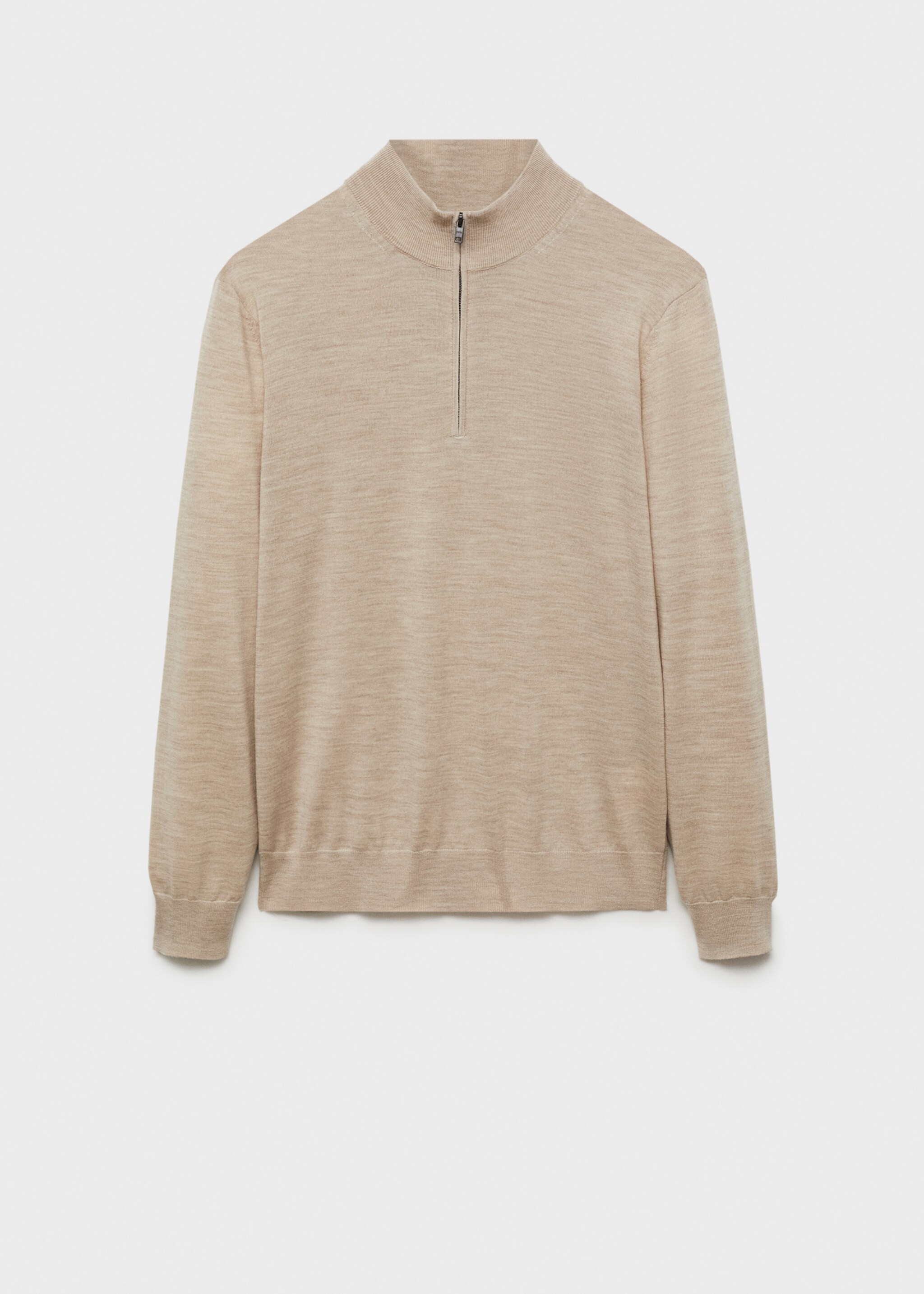 100% merino wool perkins-neck sweater with zip - Article without model