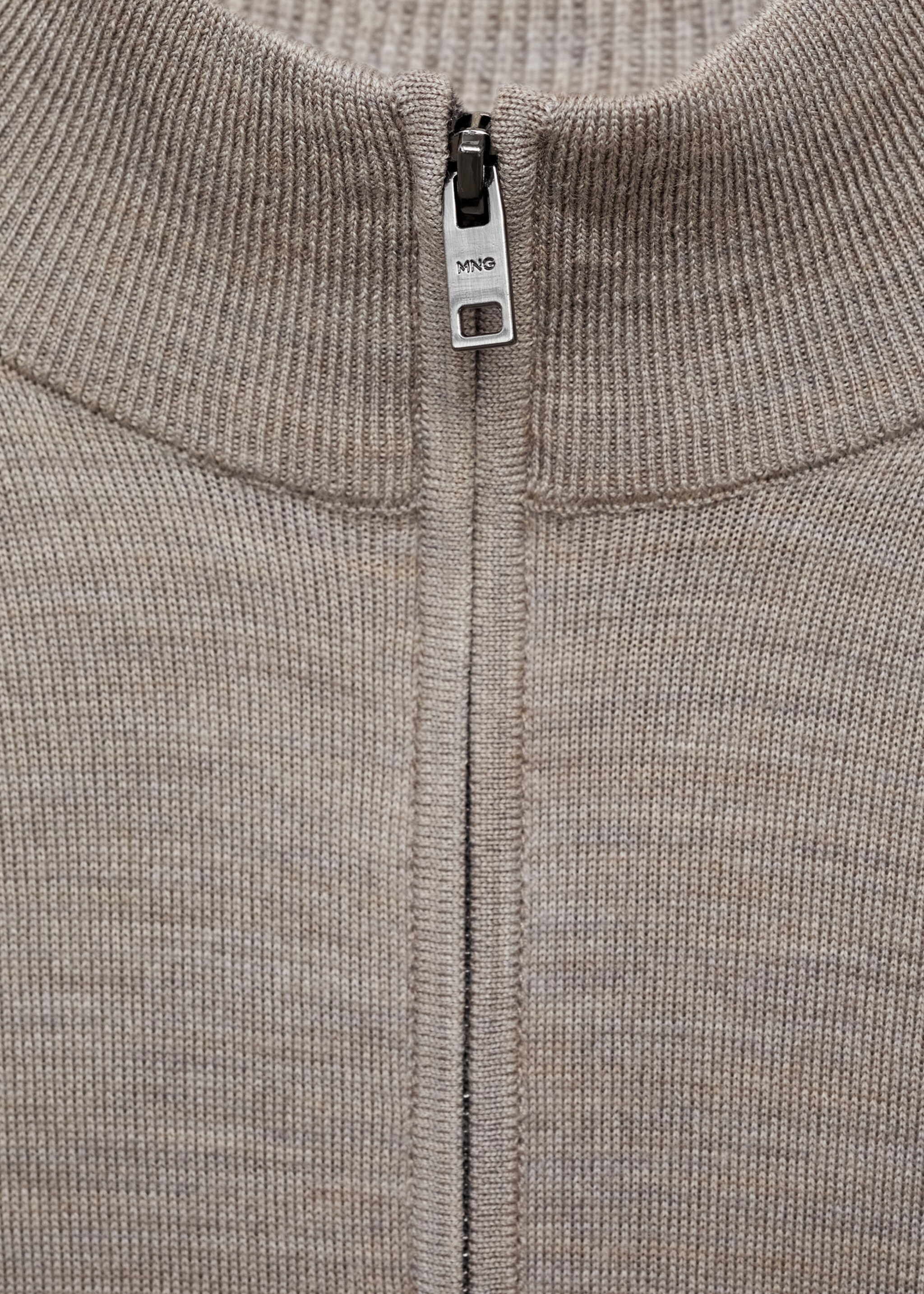 100% merino wool perkins-neck sweater with zip - Details of the article 8