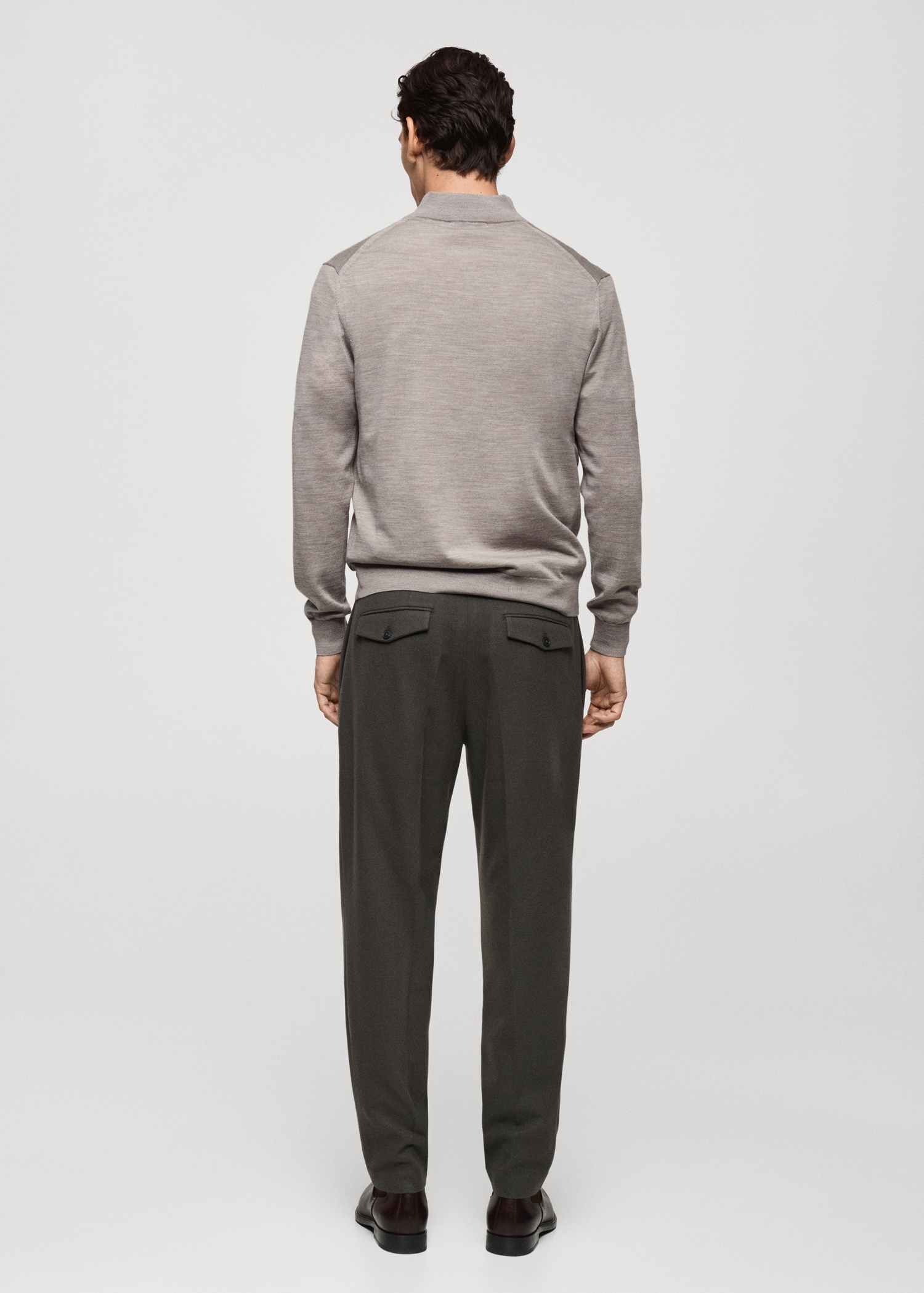 100% merino wool perkins zip pullover - Reverse of the article