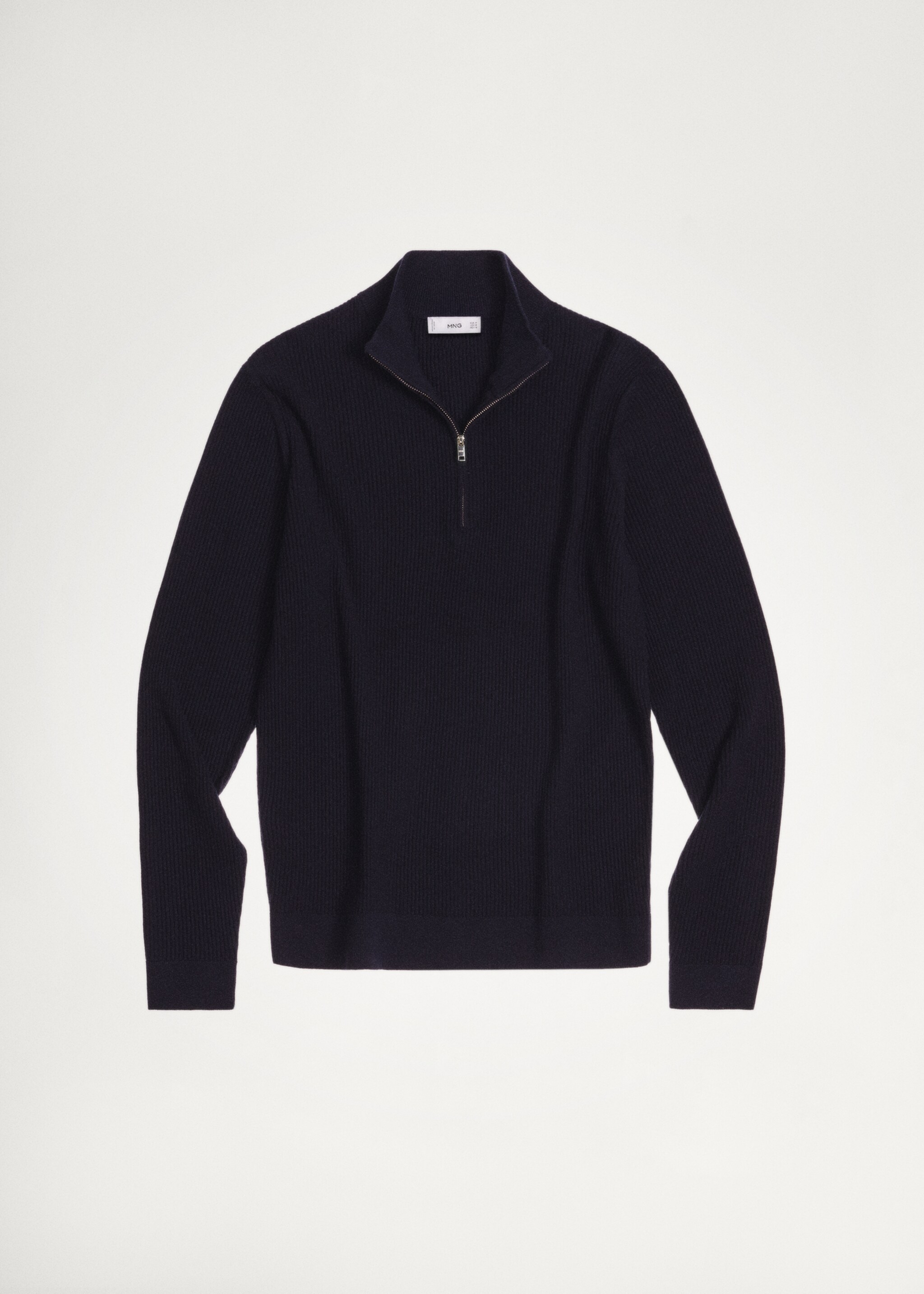 100% merino wool perkins-neck sweater with zip - Details of the article 5