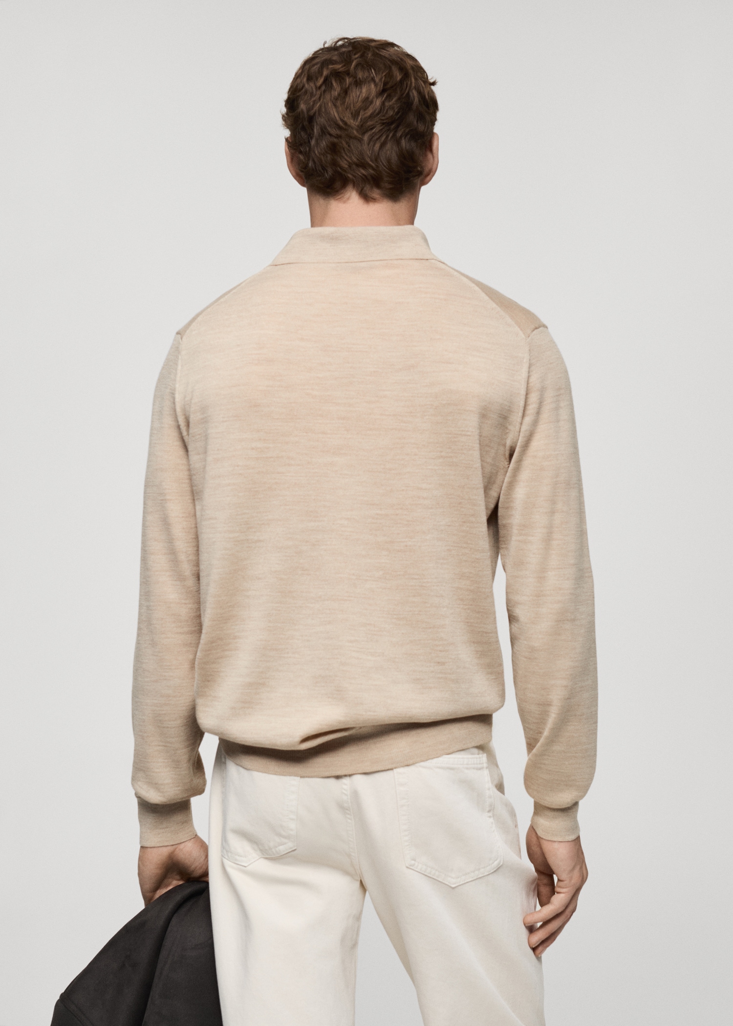 Polo jumper 100% merino wool - Reverse of the article