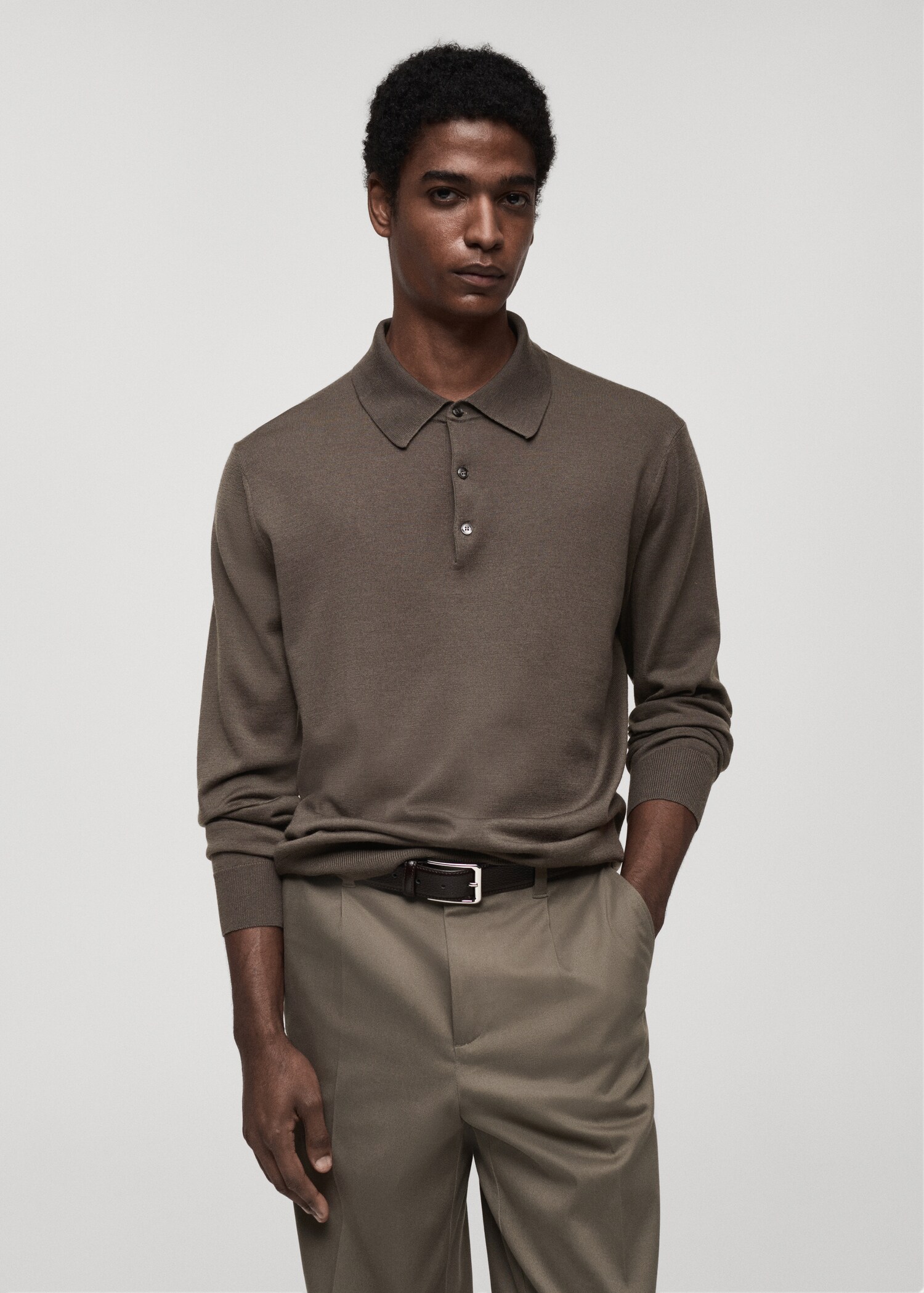 100% merino wool polo sweater - Medium plane