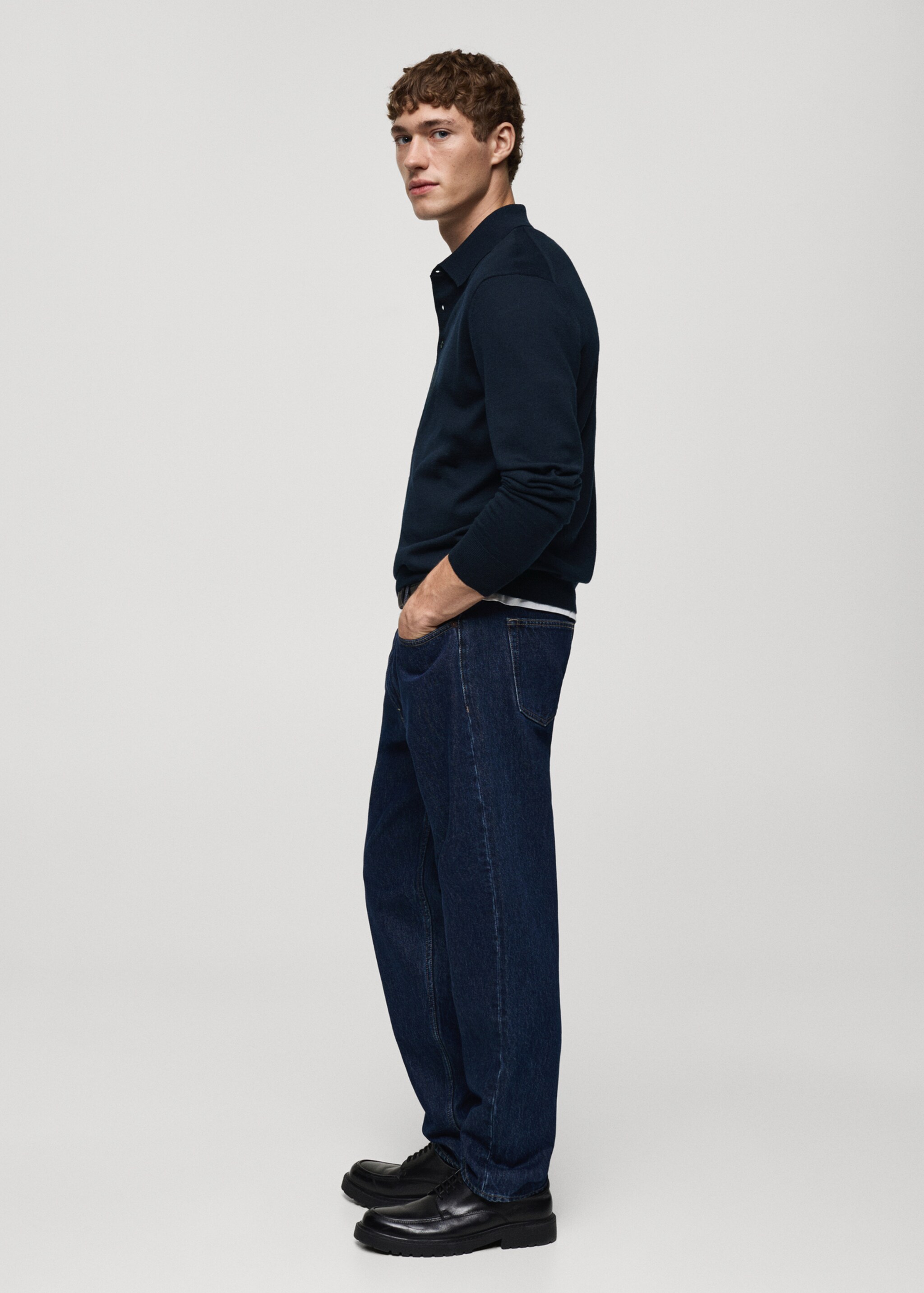 100% merino wool polo sweater - Details of the article 2
