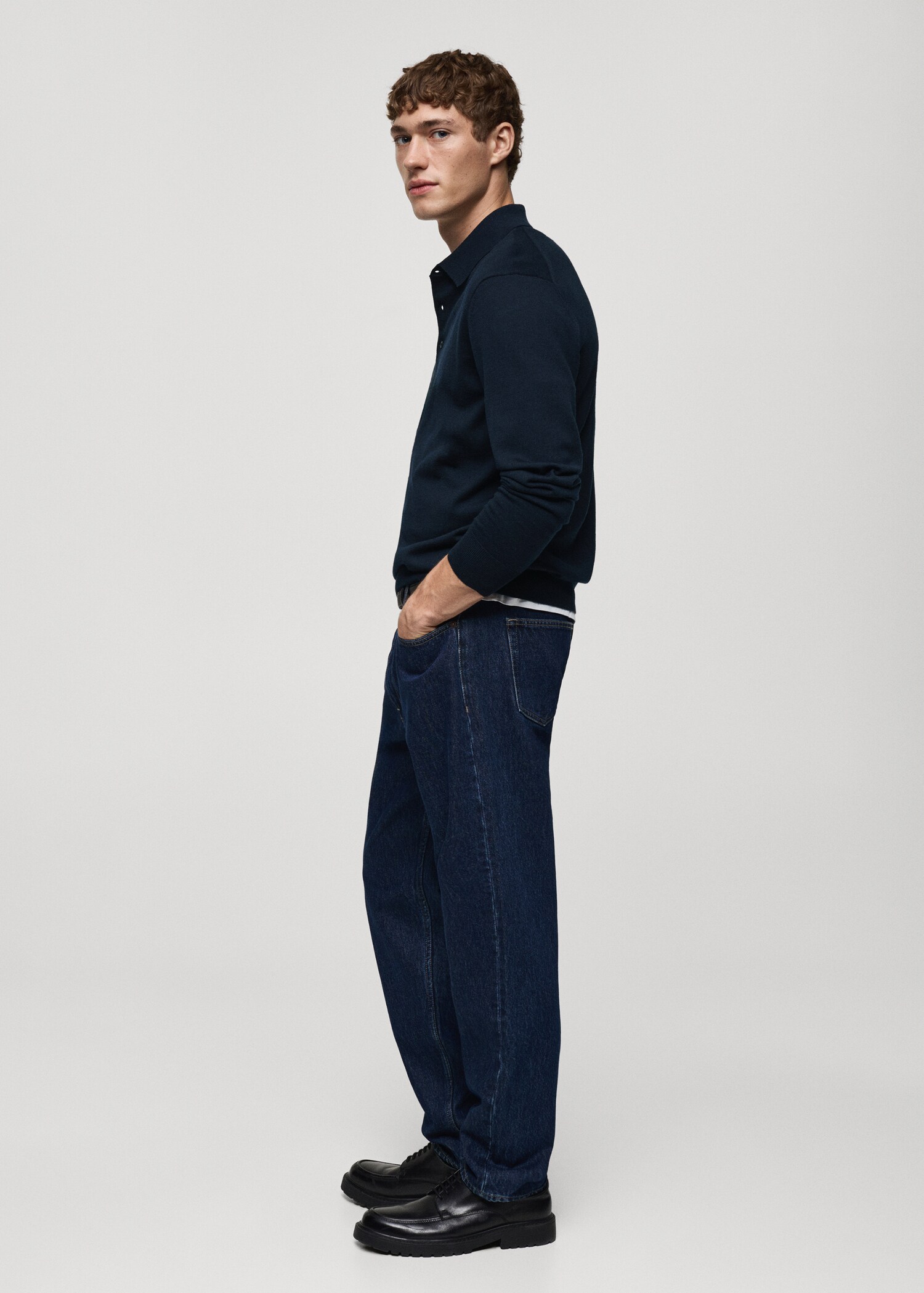 100% merino wool polo sweater - Details of the article 2