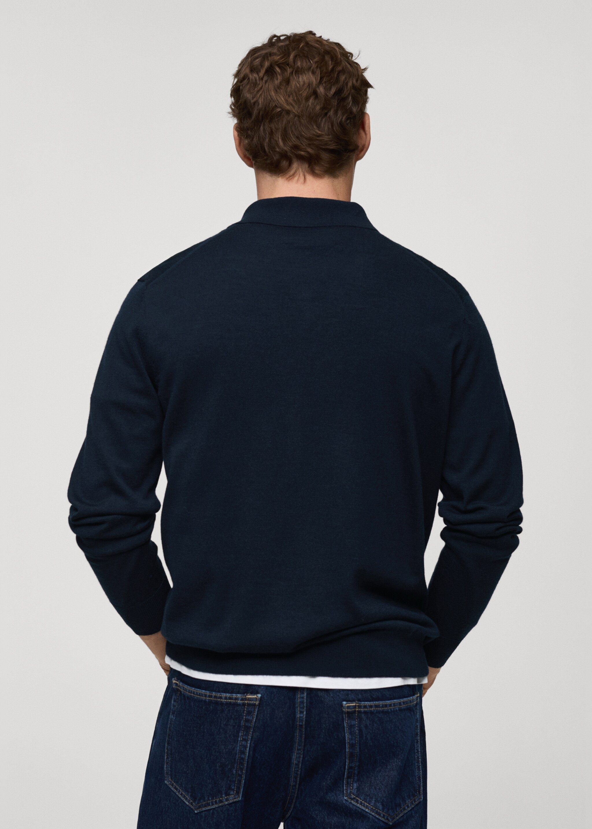 100% merino wool polo sweater - Reverse of the article