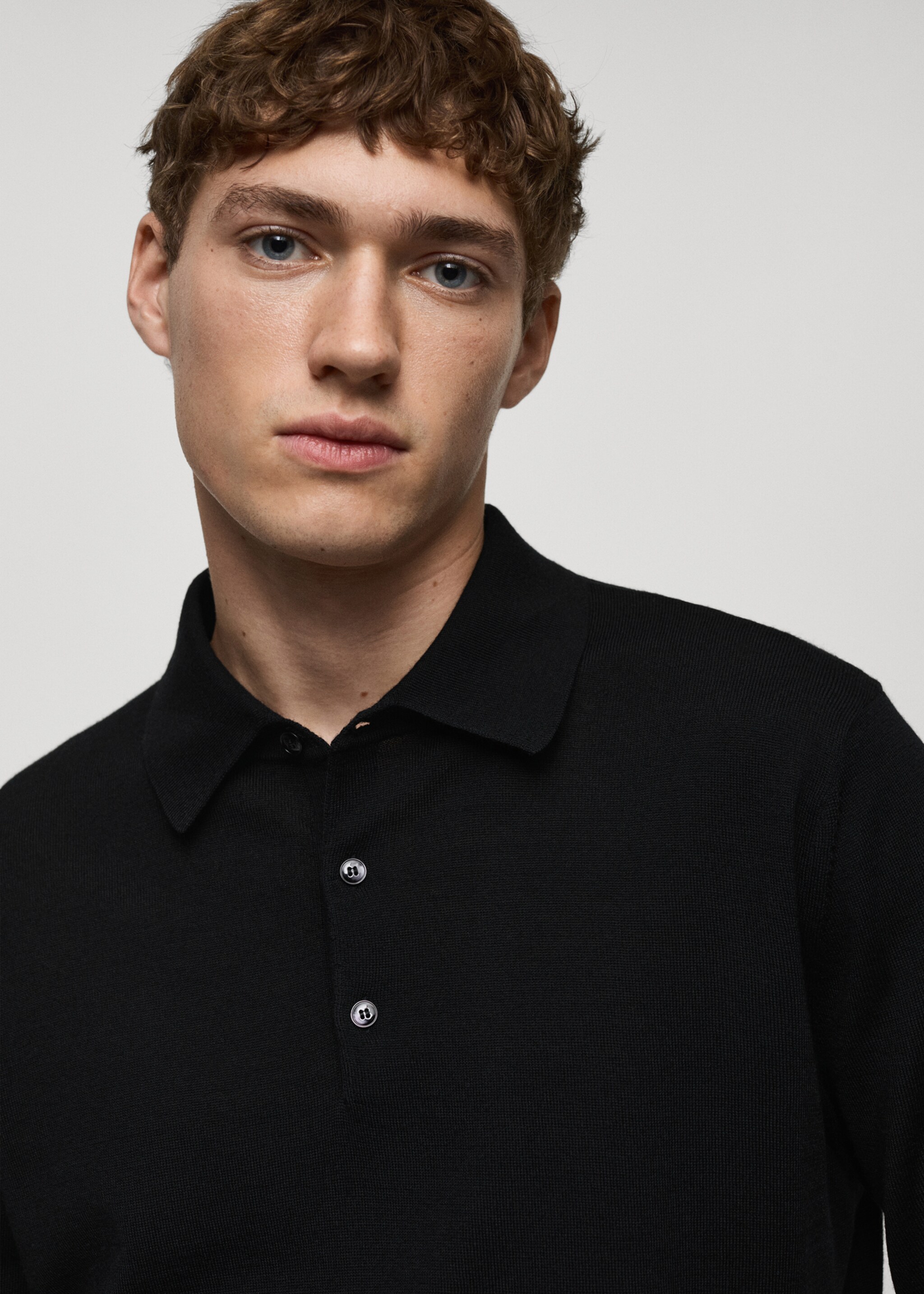 Poloshirt-Pullover aus 100 % Merinowolle - Detail des Artikels 1