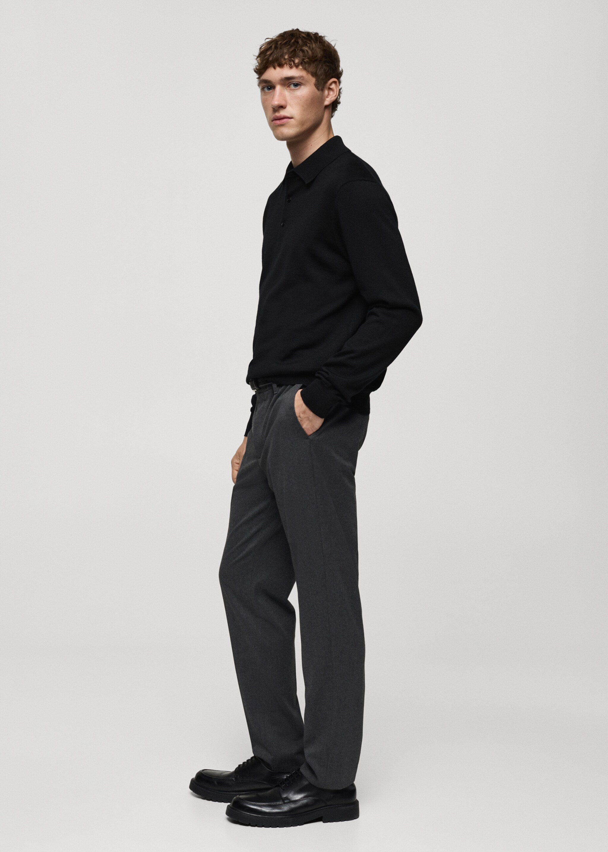 Poloshirt-Pullover aus 100 % Merinowolle - Detail des Artikels 2