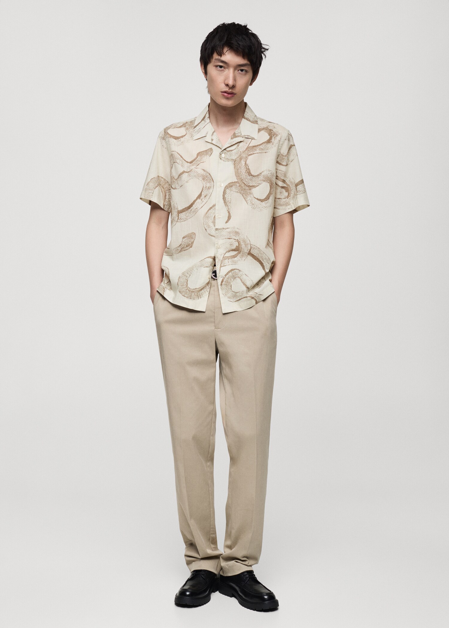 100% cotton regular-fit printed shirt - Details of the article 4