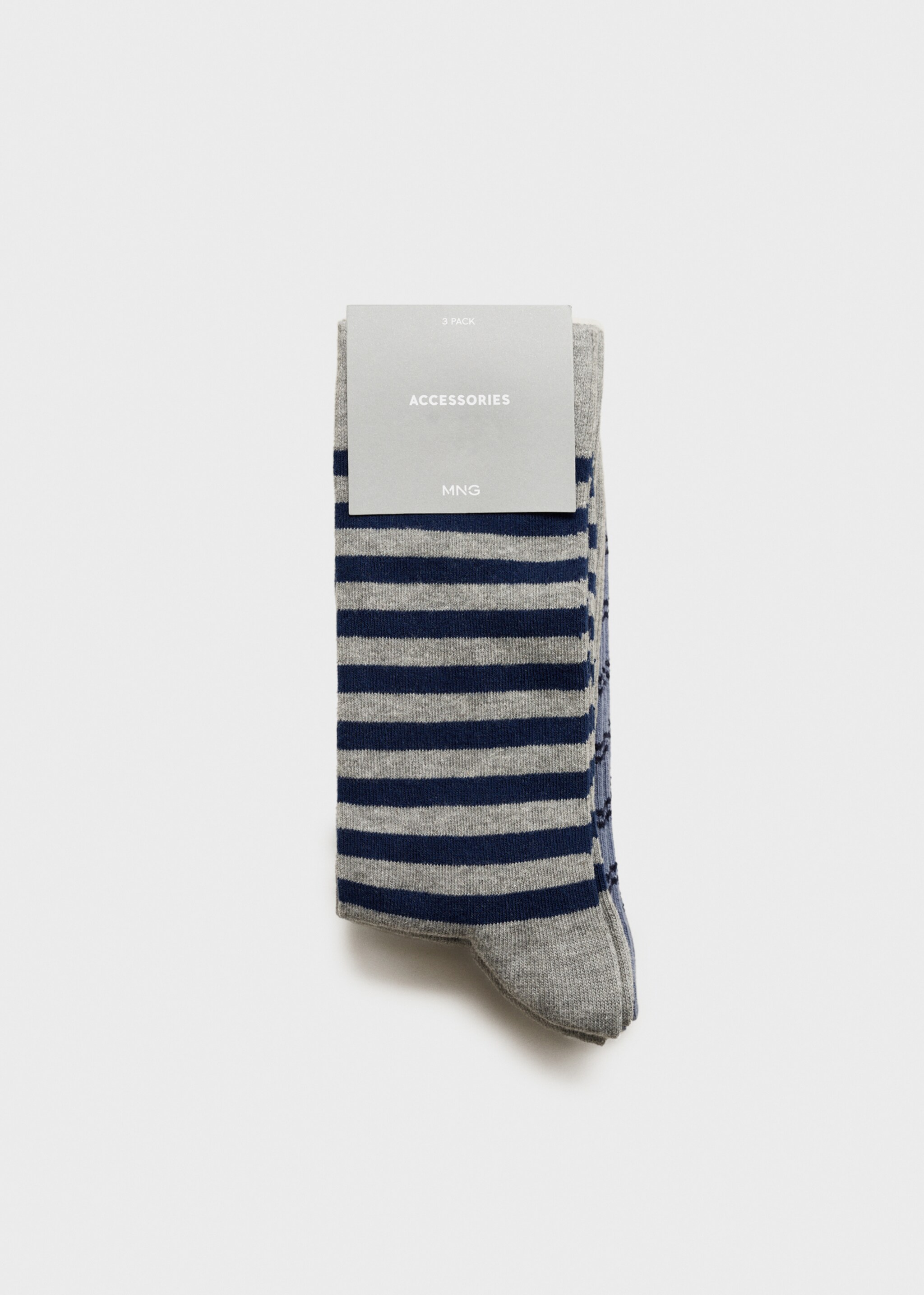 Pak 3 kaos kaki katun garis-garis - Versi terbalik dari barang